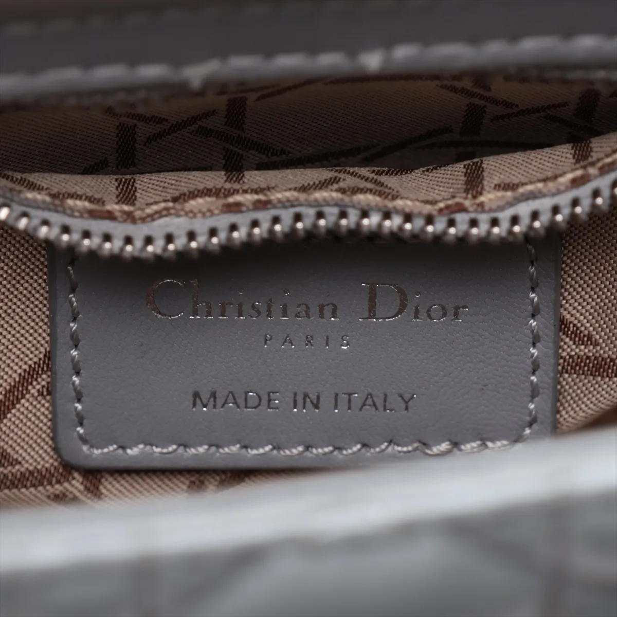 Cannage Lady Dior Mini Leather 2-Way Handbag, Silver — view 10