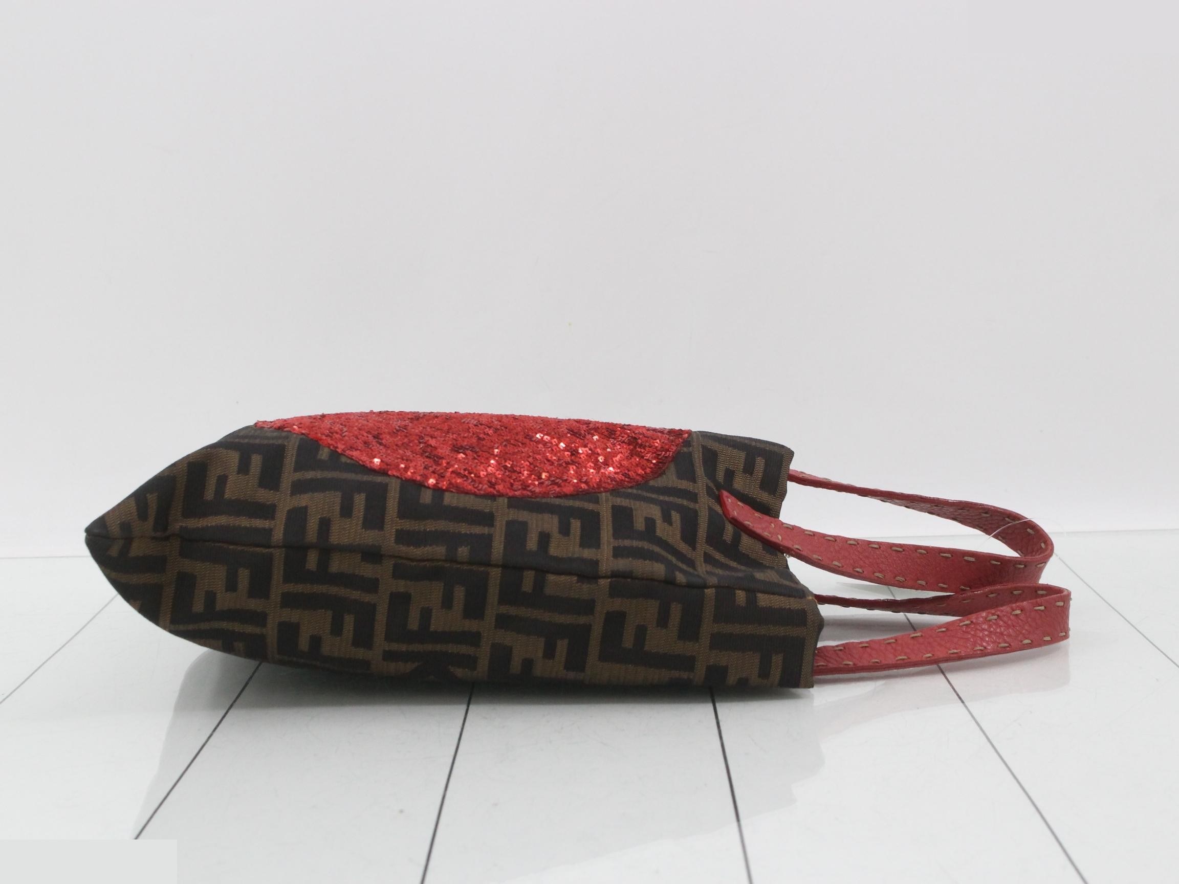 Zucca handbag, sequined, FF mini tote bag — view 3
