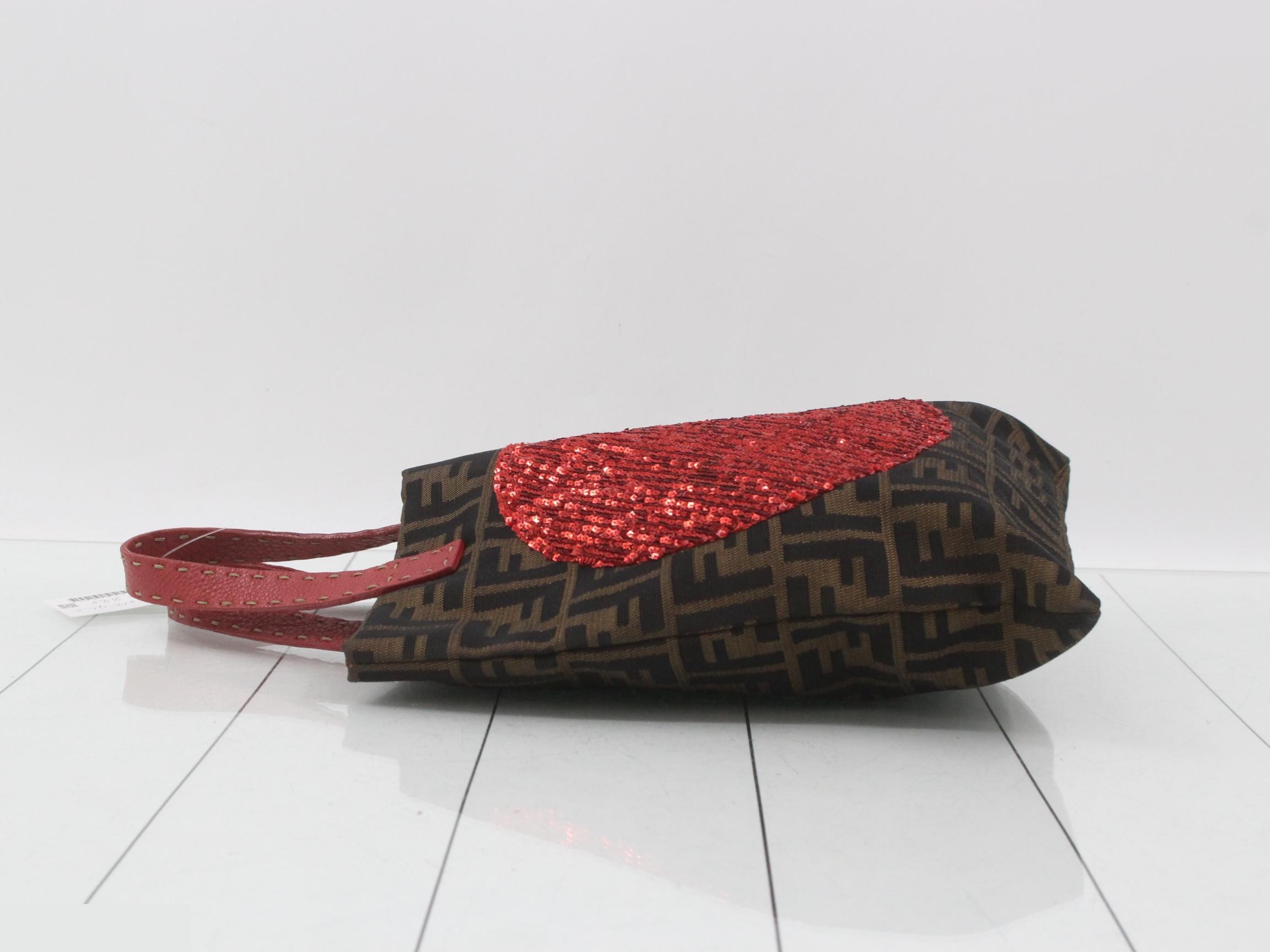 Zucca handbag, sequined, FF mini tote bag — view 4