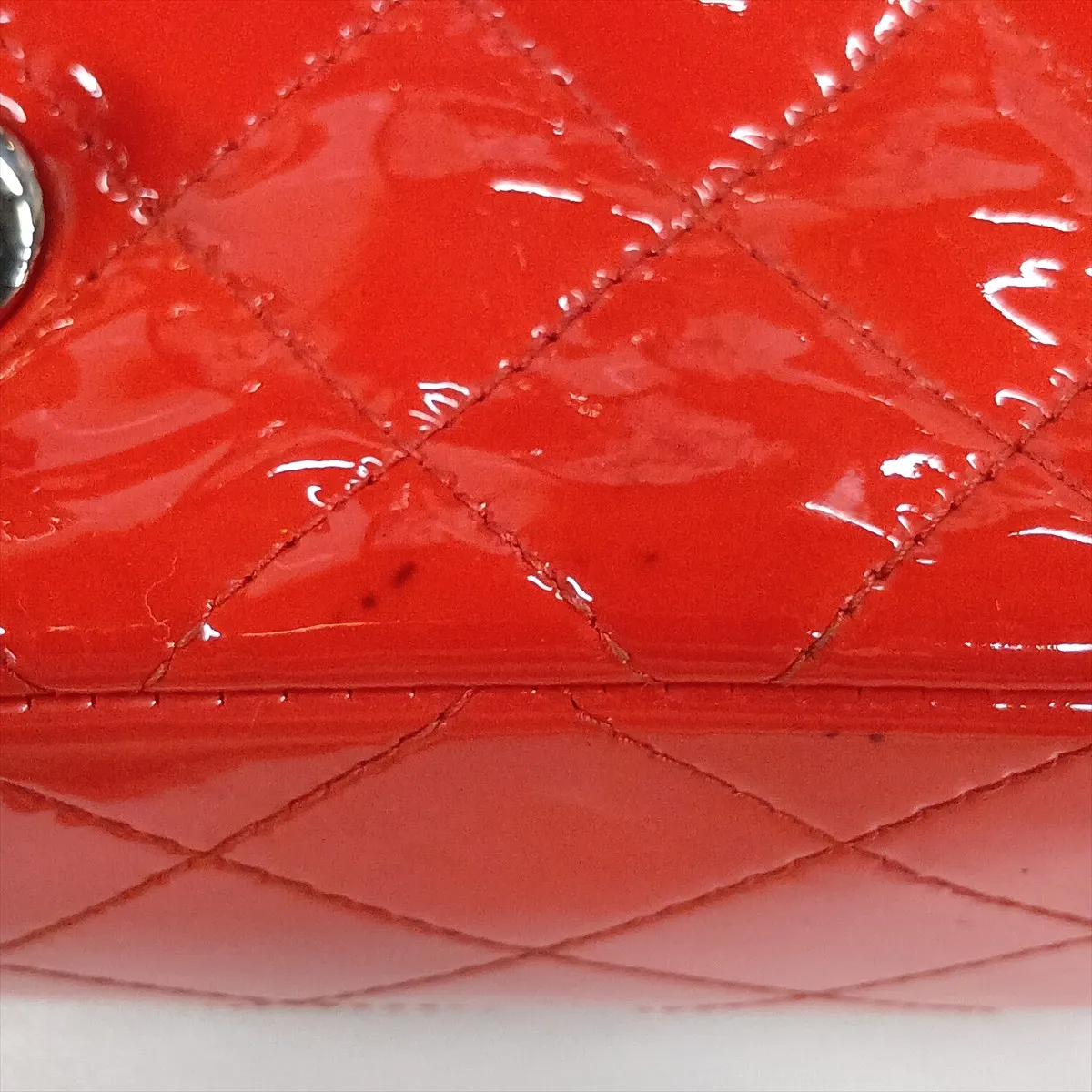 Mini Matelassé 20 Patent Leather Single Flap Single Chain Bag, Orange, Silver Hardware, 23491977, Serial Number 23-series, A69900 — view 14