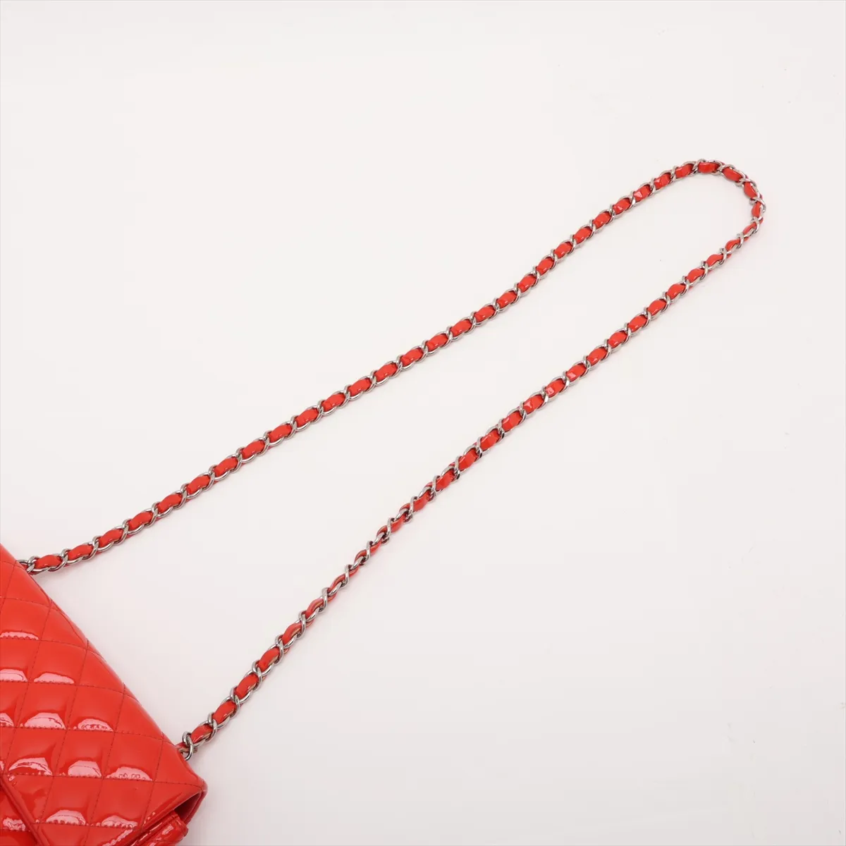 Mini Matelassé 20 Patent Leather Single Flap Single Chain Bag, Orange, Silver Hardware, 23491977, Serial Number 23-series, A69900 — view 5