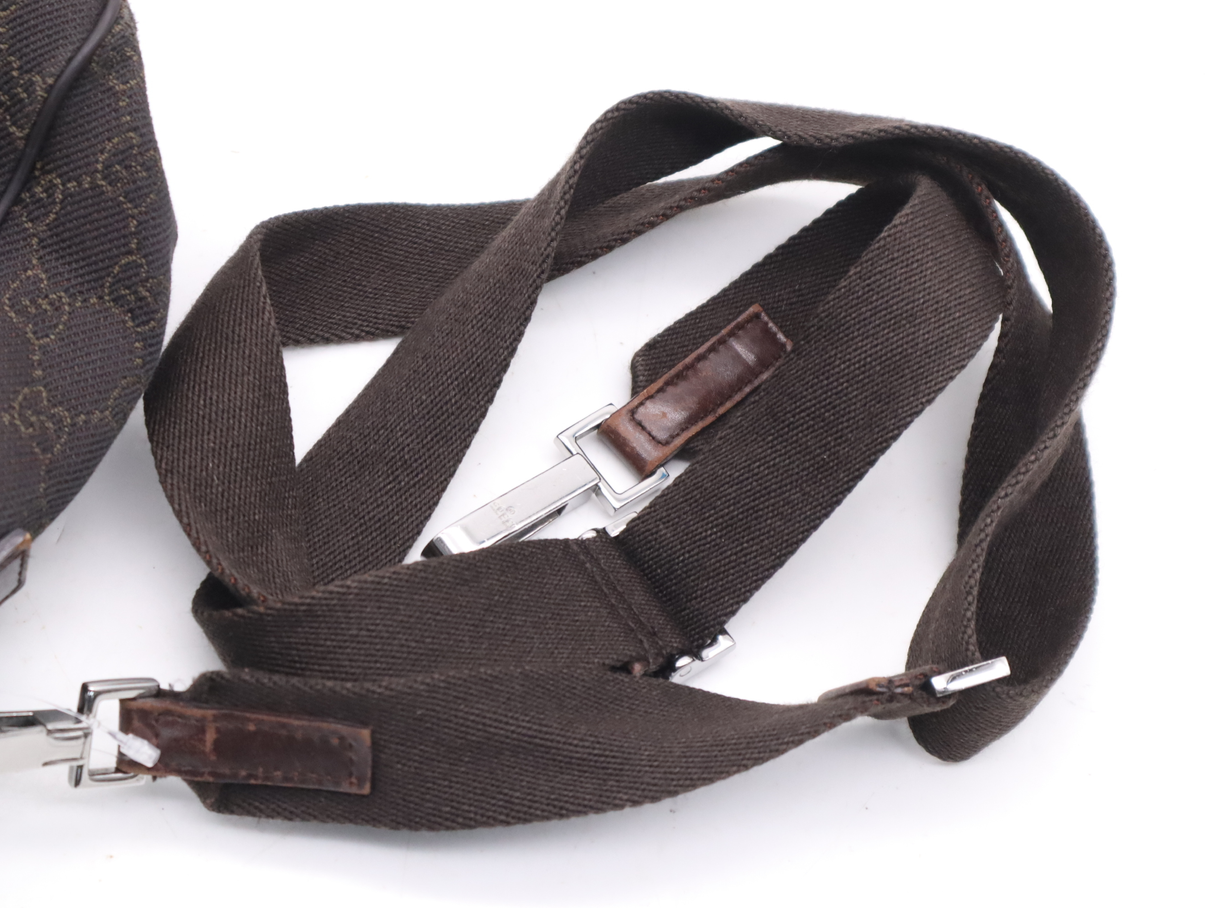 002122 GG Canvas Brown Silver Hardware Shoulder Bag — view 15