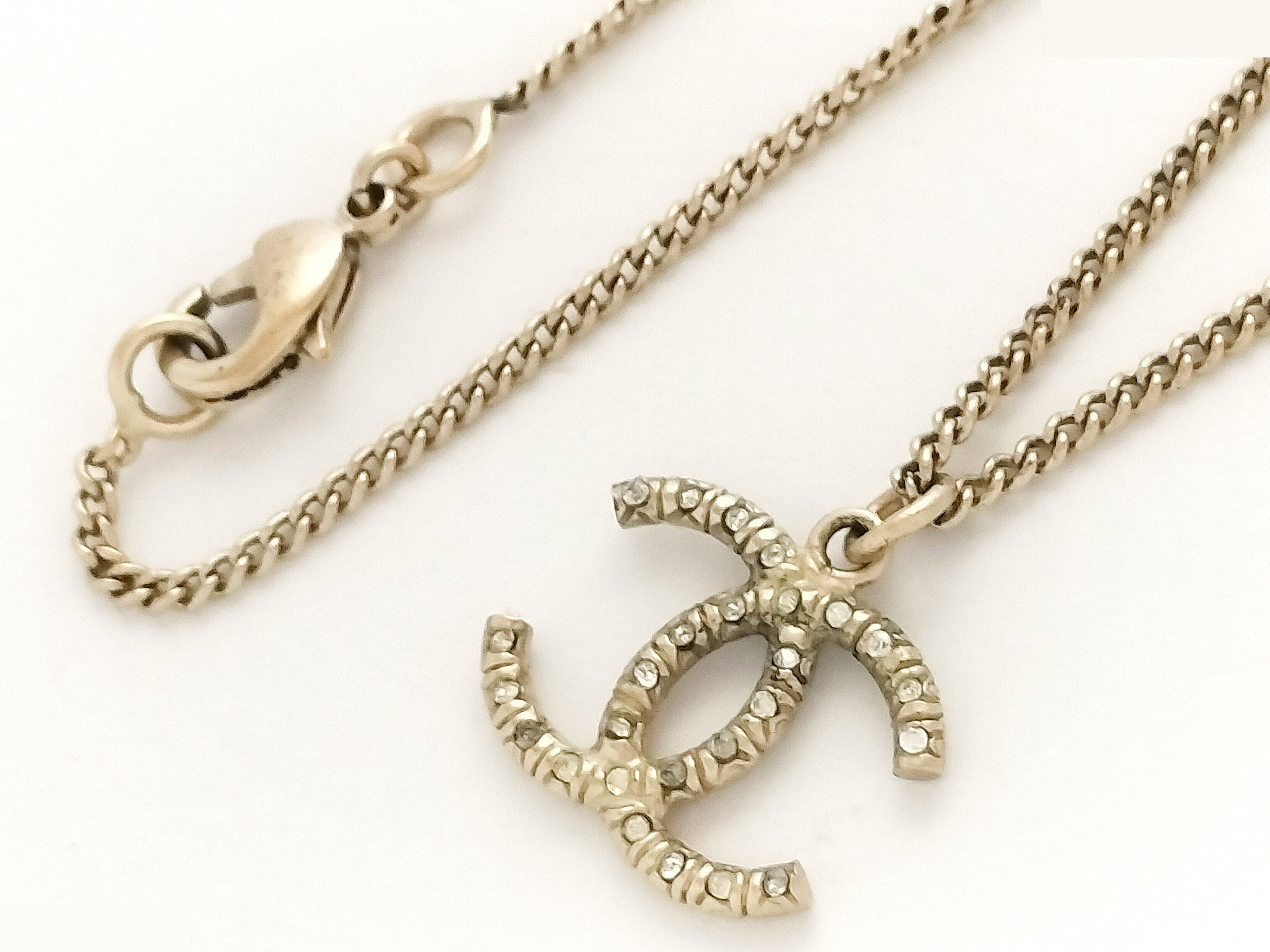 Coco Rhinestone Gold Necklace, Chain approx. 42cm