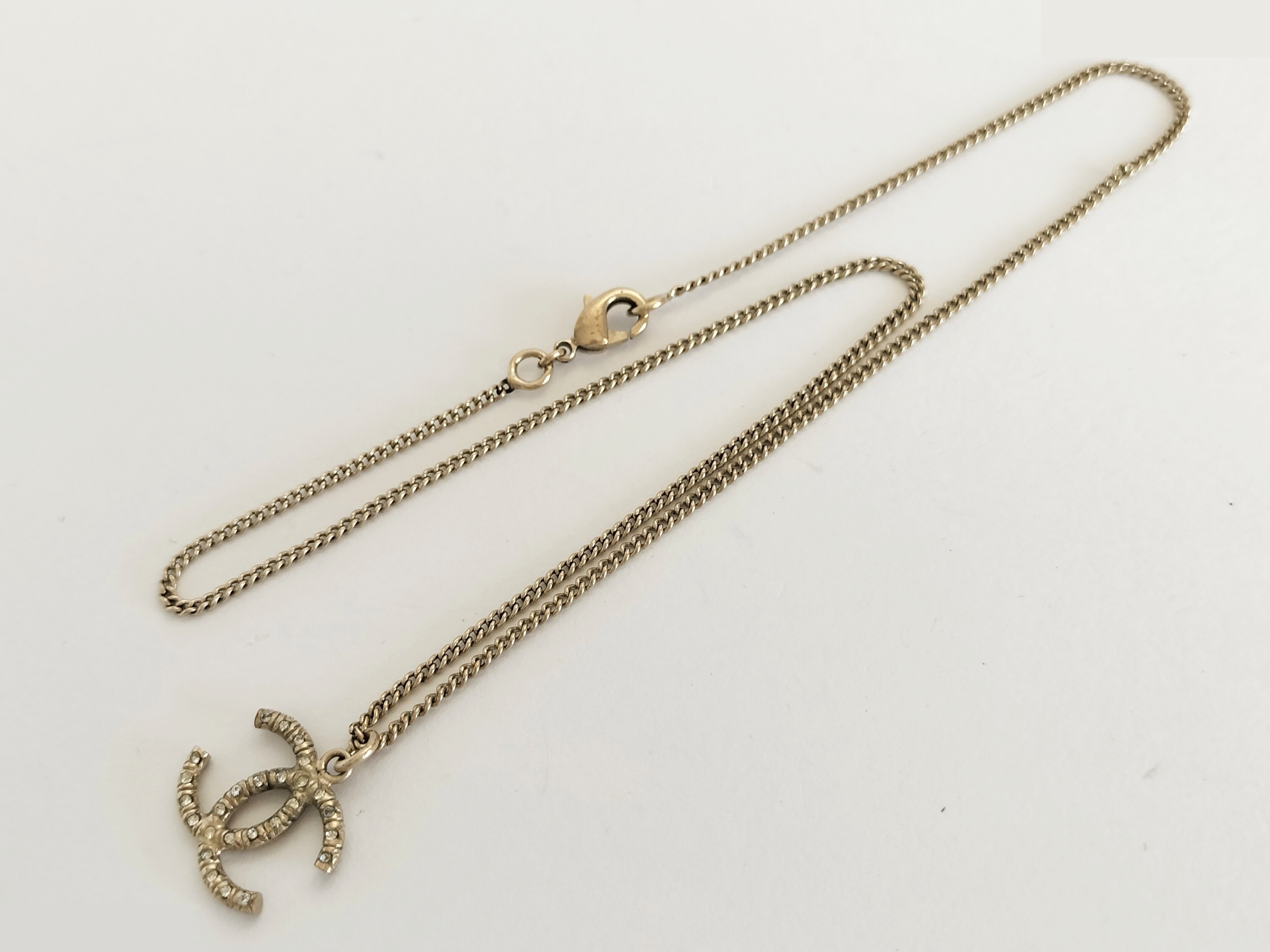 Coco Rhinestone Gold Necklace, Chain approx. 42cm — view 2