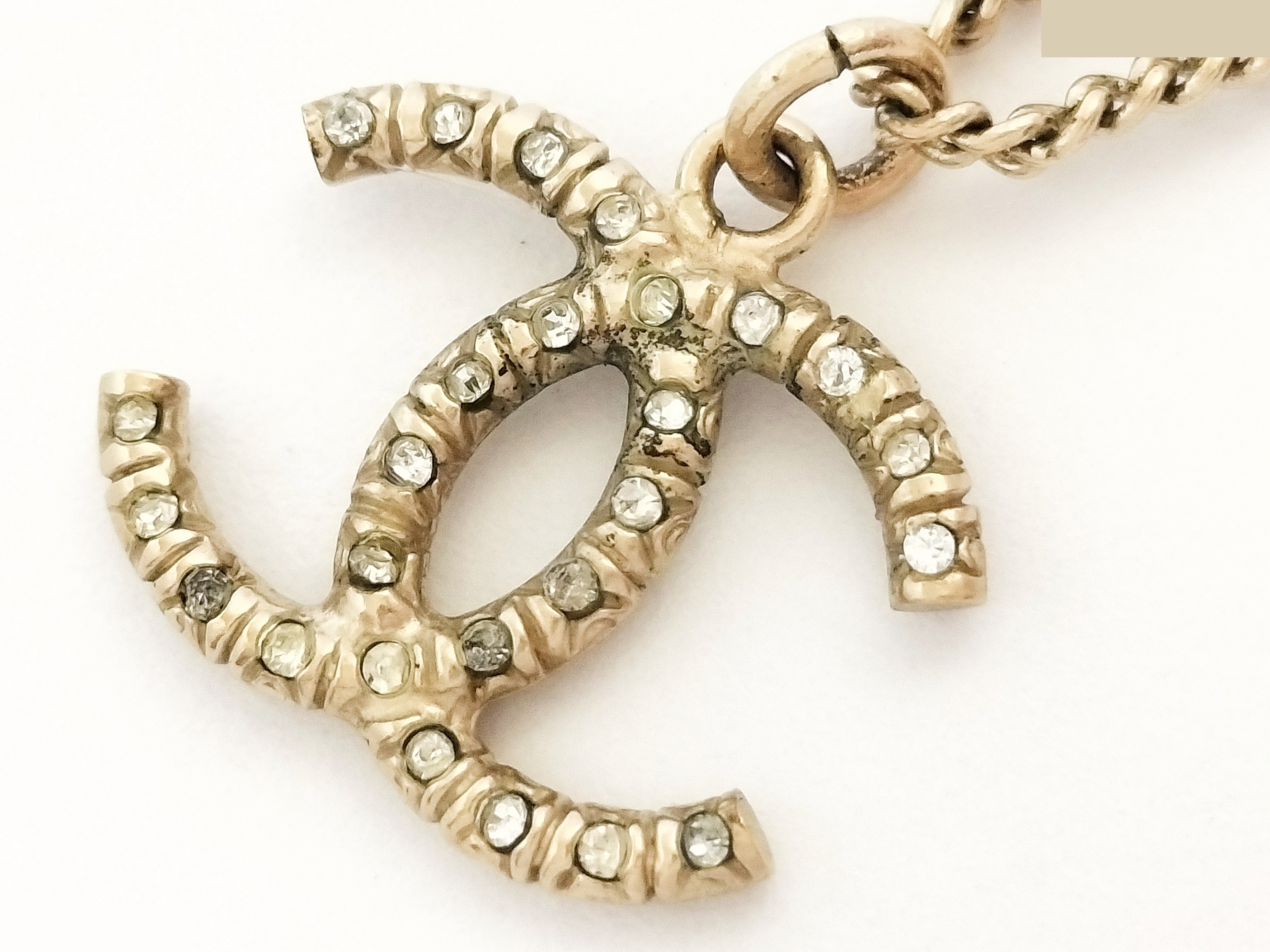 Coco Rhinestone Gold Necklace, Chain approx. 42cm — view 4