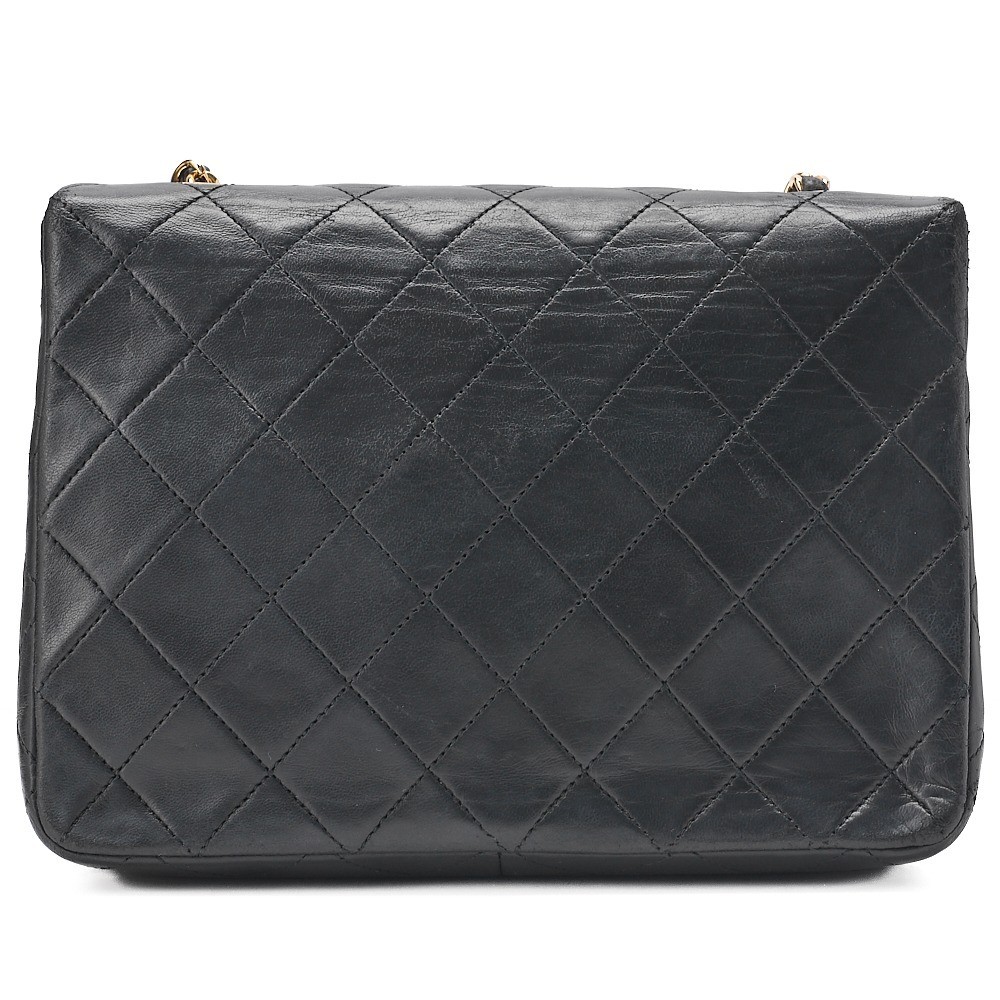 Lambskin Mini Matelassé 20 Chain Shoulder Bag, Black, Gold Hardware, Series 1 — view 2