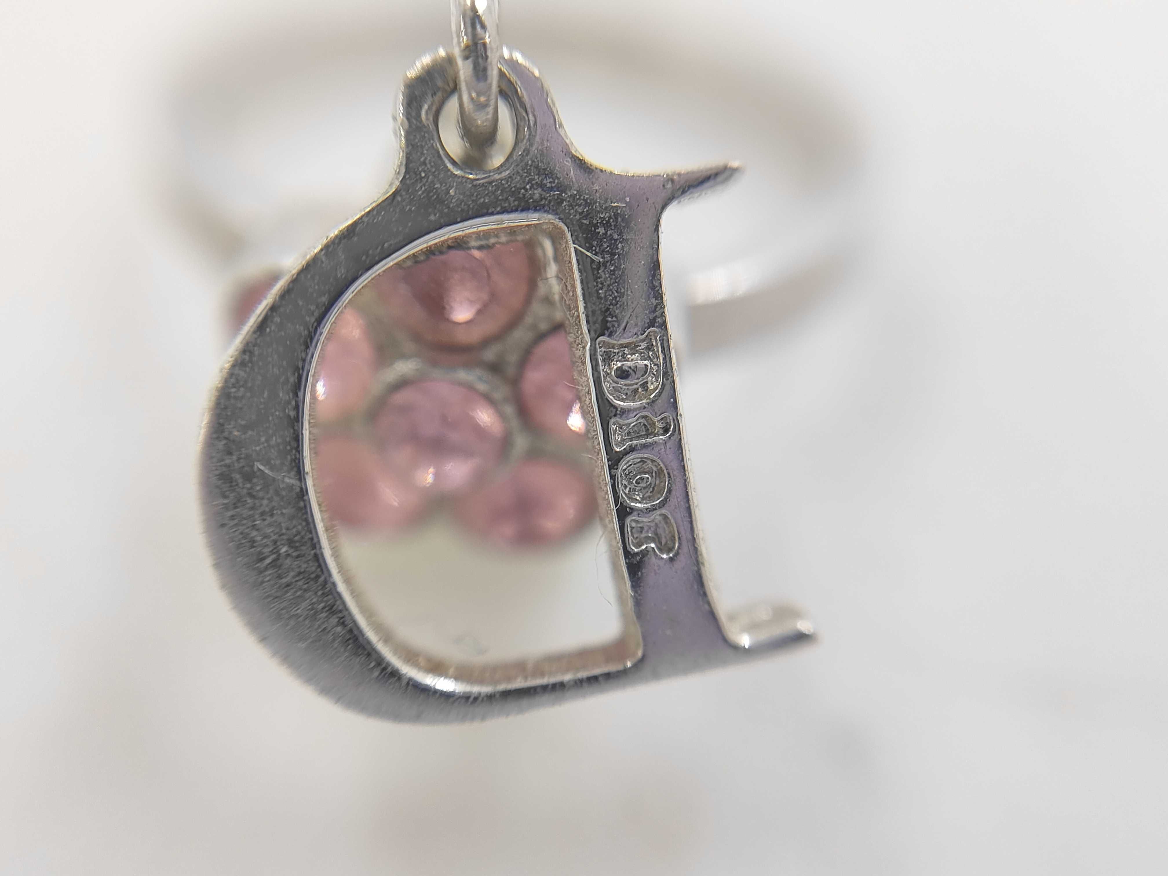 Flower Rhinestone Silver x Pink RG Ring — view 4
