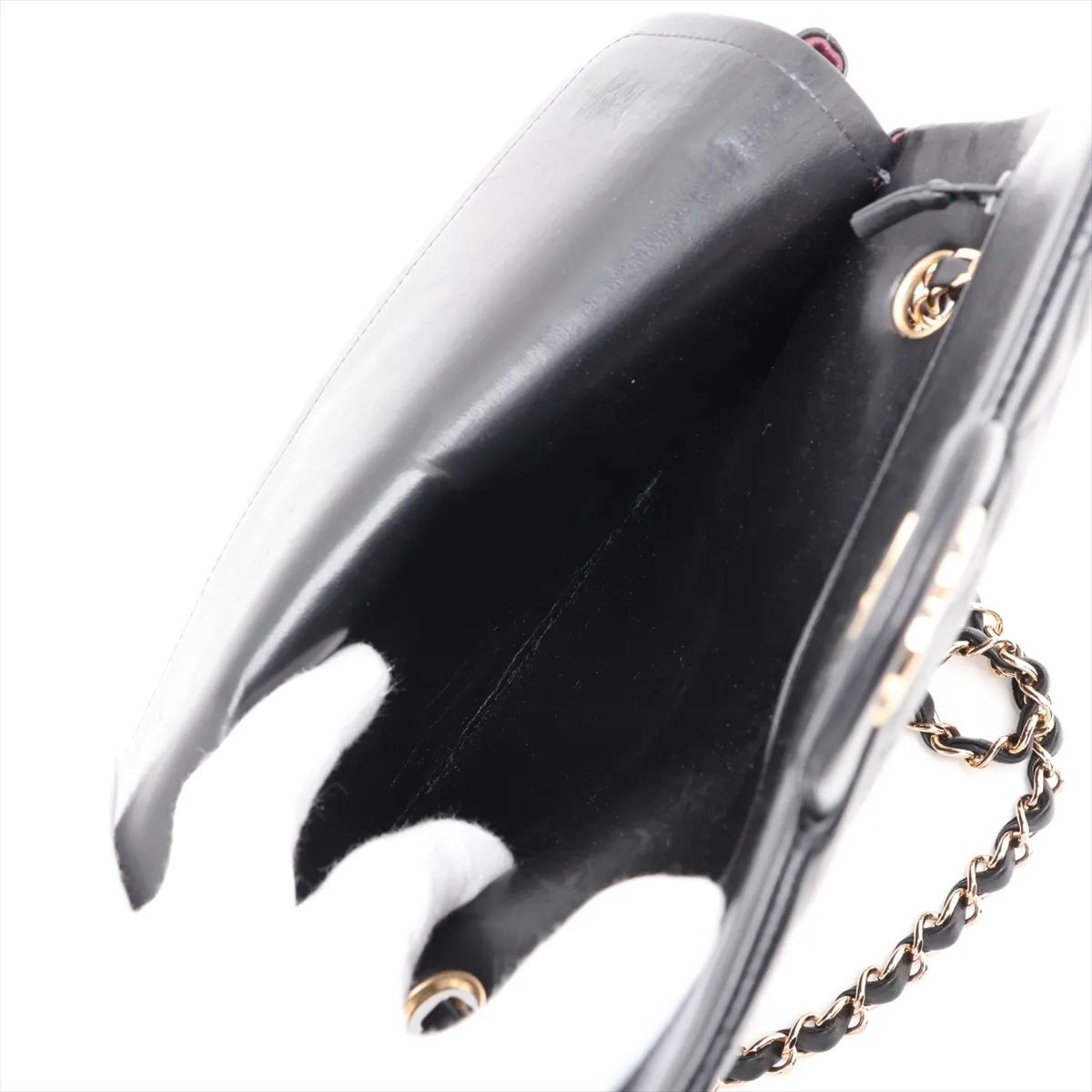[Individually packaged] Chanel Matelassé 25 Lambskin Double Flap Double Chain Bag, Black with Gold Hardware, 14029464, Series 14, A01112 — view 10
