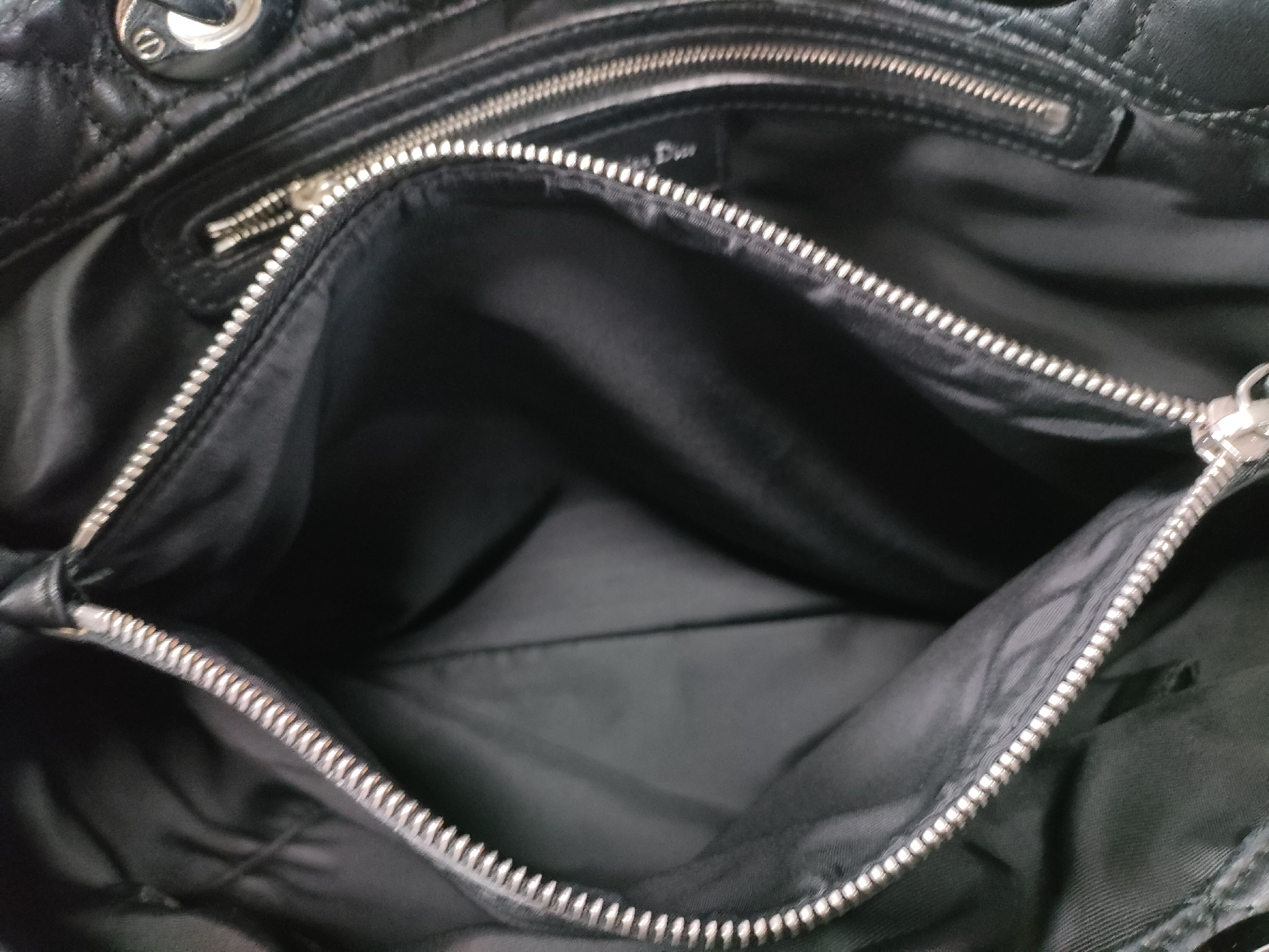 Cannage Leather Chain Tote Bag, Black Tote Bag — view 12