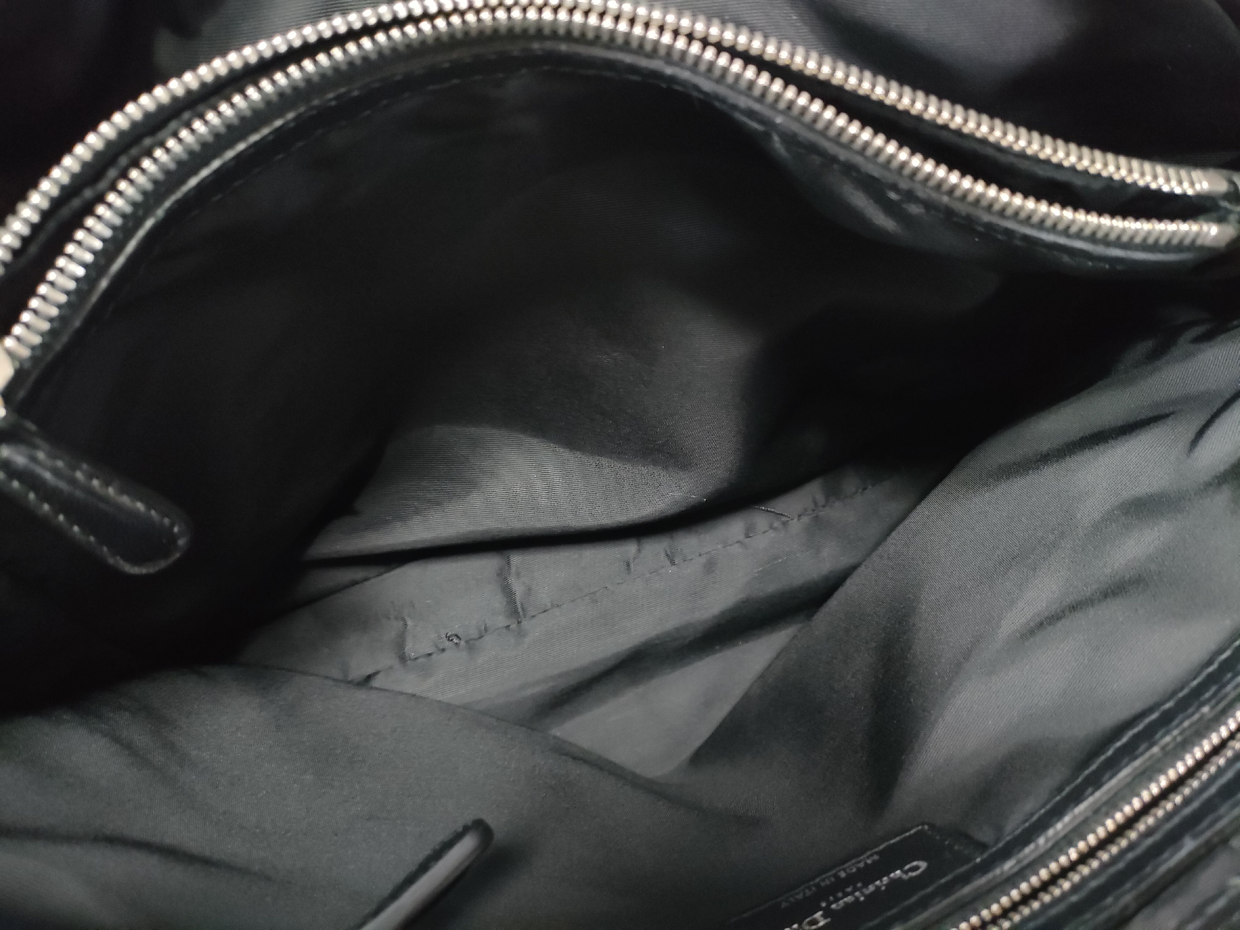 Cannage Leather Chain Tote Bag, Black Tote Bag — view 14