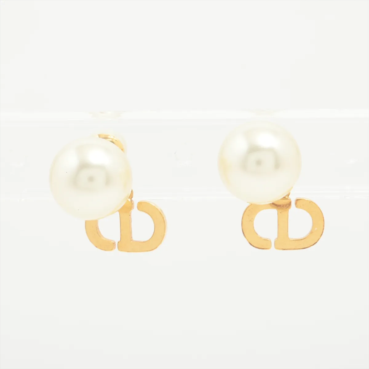 Tribales earrings (for both ears) GP x rhinestone x faux pearl Gold. — view 2