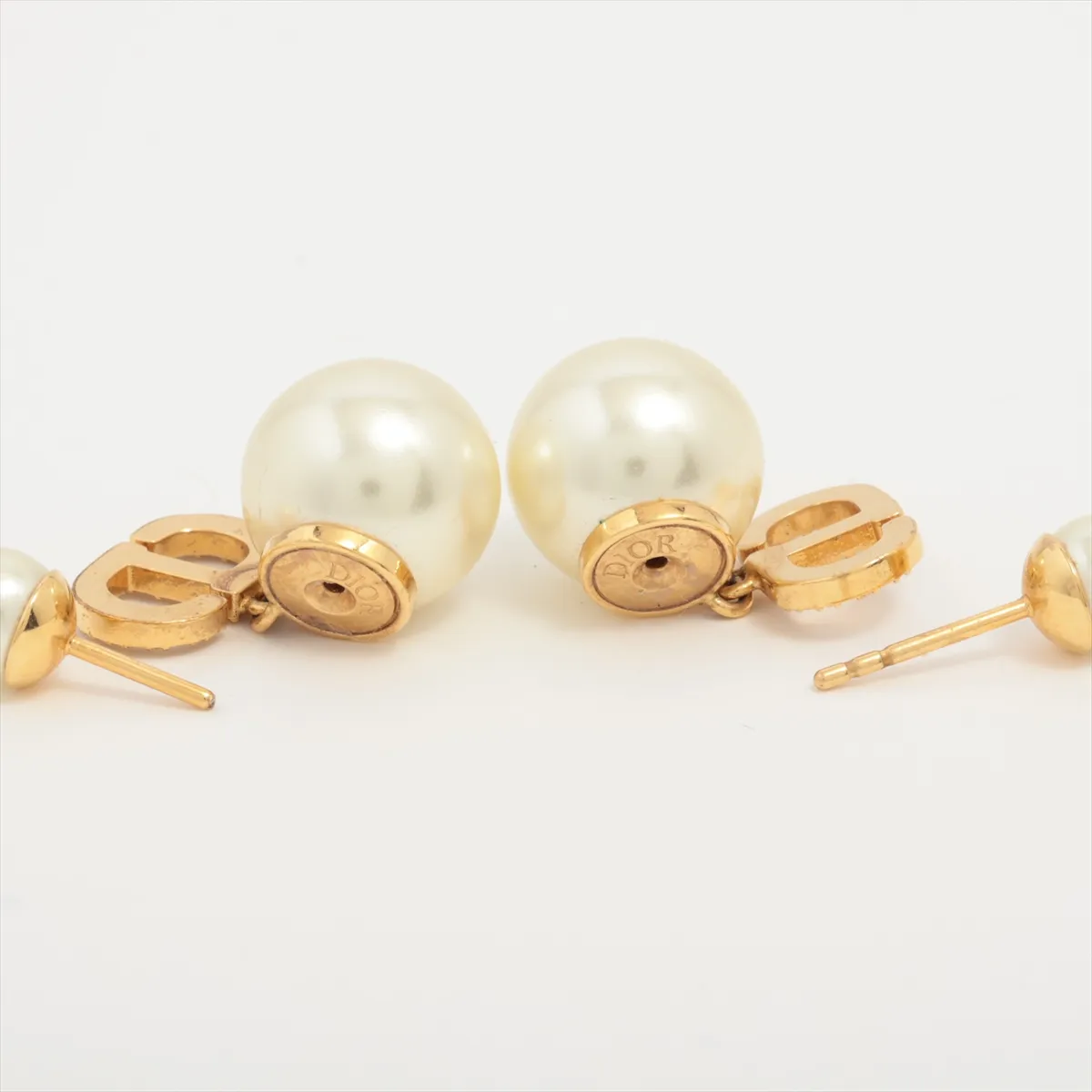 Tribales earrings (for both ears) GP x rhinestone x faux pearl Gold. — view 4