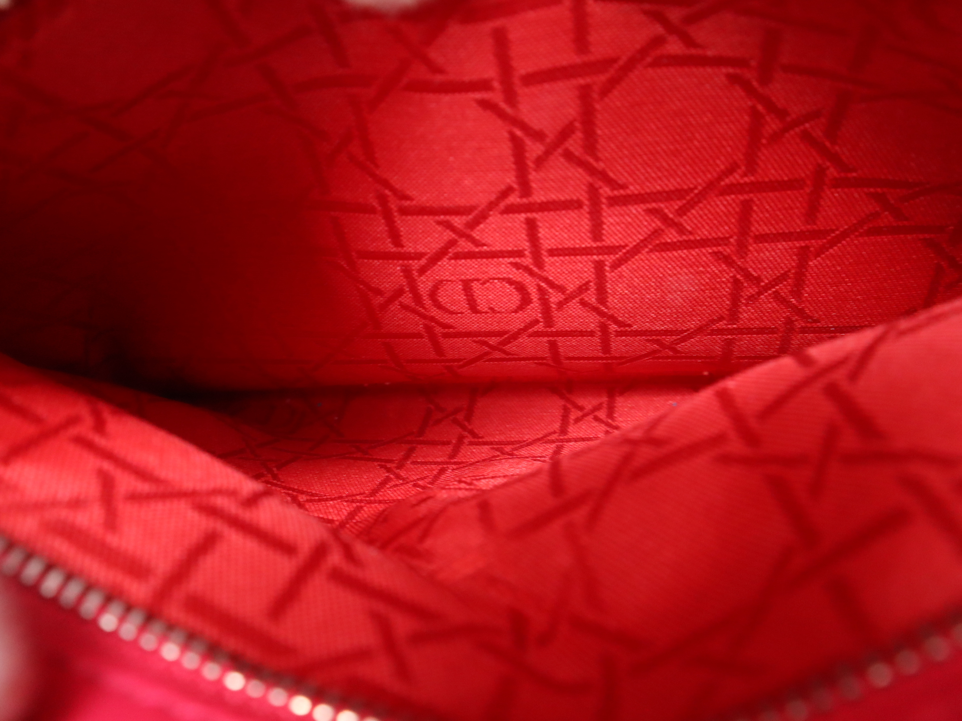 Leather Lady Dior Handbag with Shoulder Strap, Pink — view 11