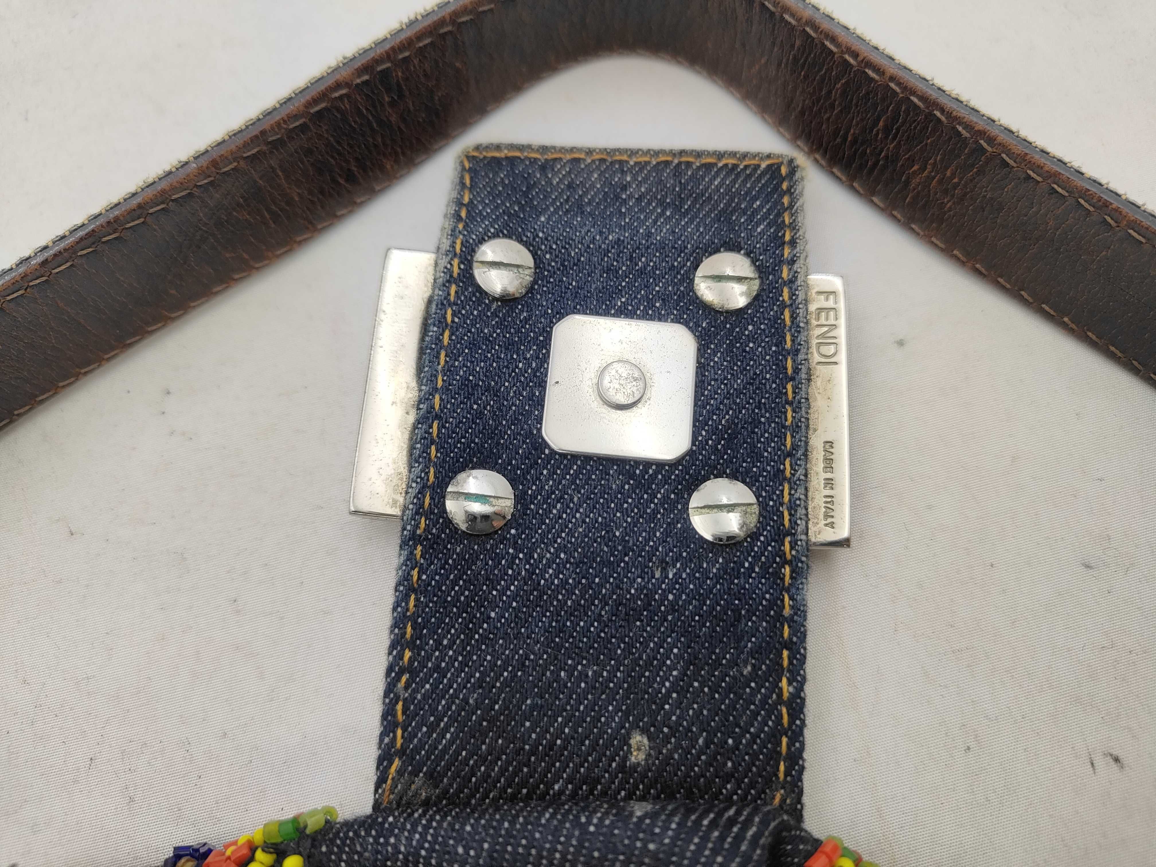 Mamma Bucket Sequin Flower Embroidery Denim Shoulder Bag — view 14