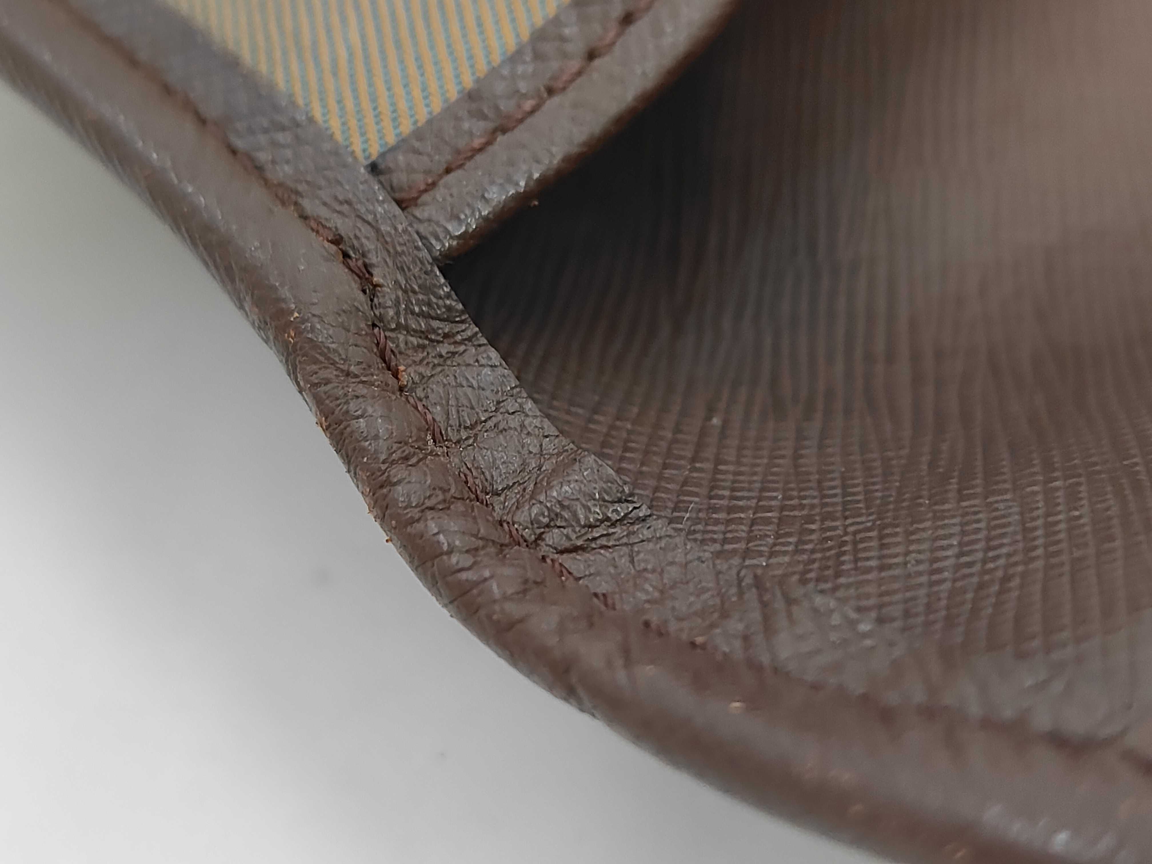 Check Khaki Multicolor Canvas Leather Clutch Bag — view 5