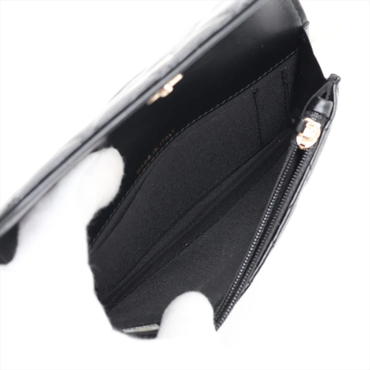 Matelassé Lambskin Shoulder Bag, Pearl Black with Gold Hardware, 30747833 (Serial Number in the 30s) — view 6