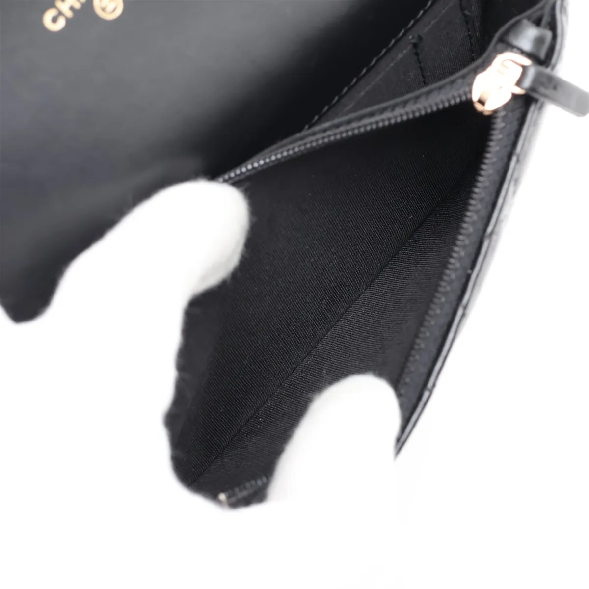 Matelassé Lambskin Shoulder Bag, Pearl Black with Gold Hardware, 30747833 (Serial Number in the 30s) — view 7