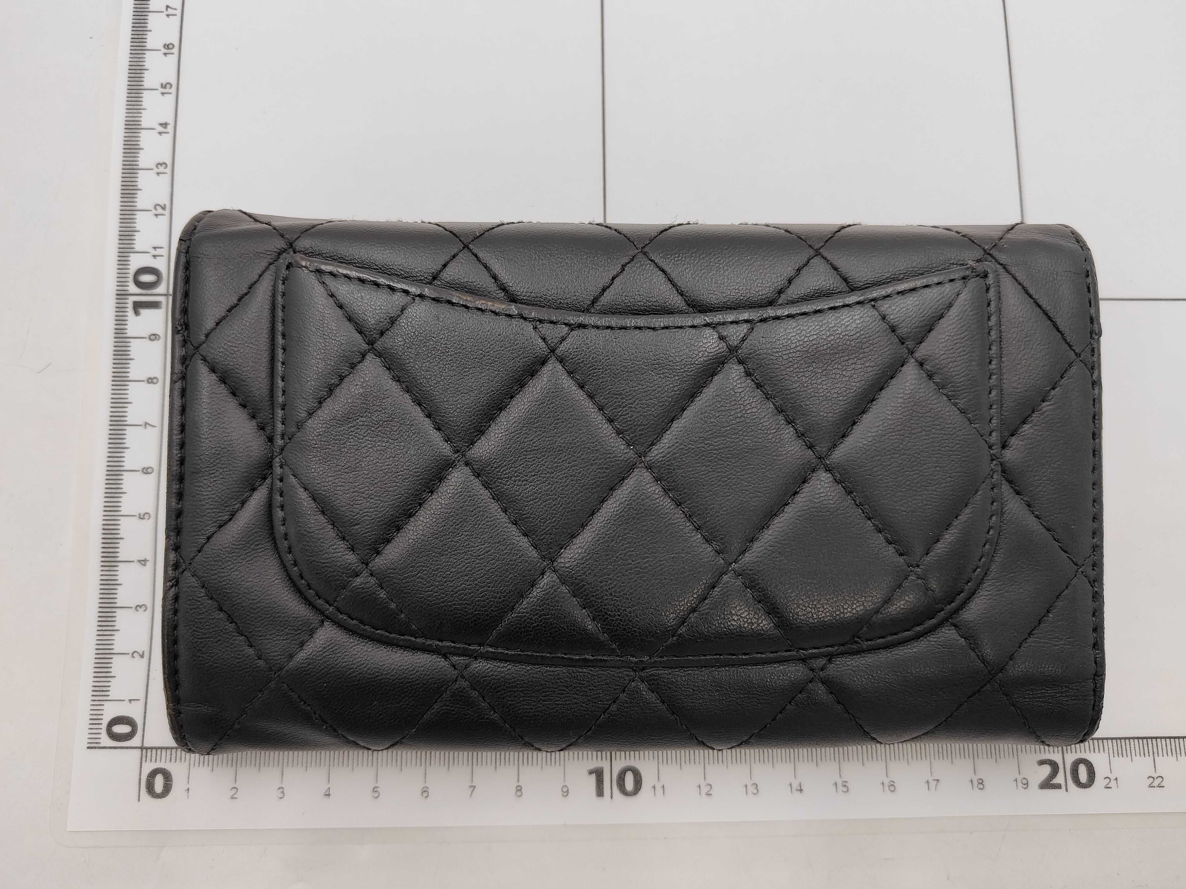 Coco Mark Matelassé Lambskin Tri-fold Wallet (with seal and card holder) — view 2