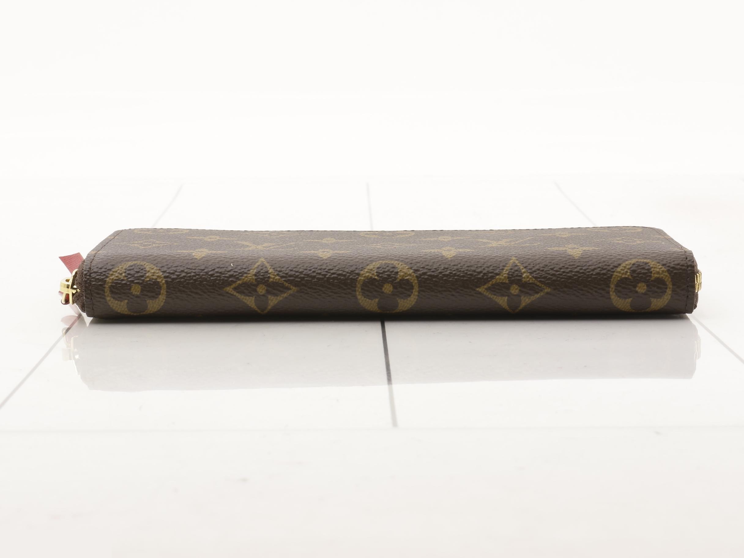 Monogram Portefeuille Clemence Fuchsia Round Zip Long Wallet — view 3