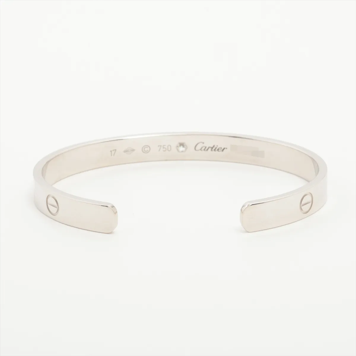 Love Open Bangle 1P Diamond Bracelet 750 (WG) 24.8g 17 PD6255 — view 2