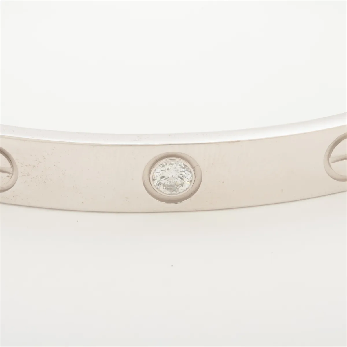 Love Open Bangle 1P Diamond Bracelet 750 (WG) 24.8g 17 PD6255 — view 3