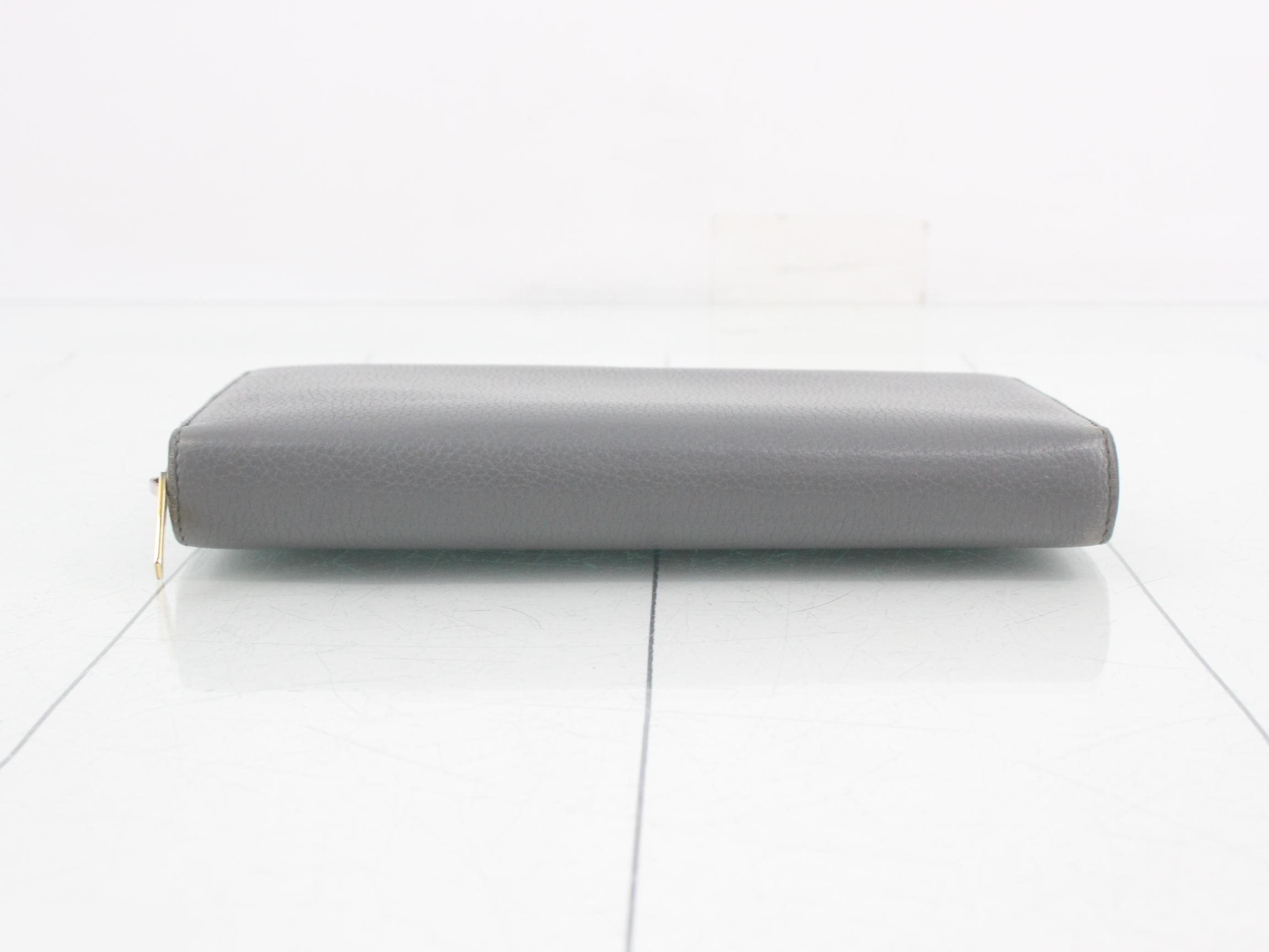 Leather round zipper long wallet — view 3