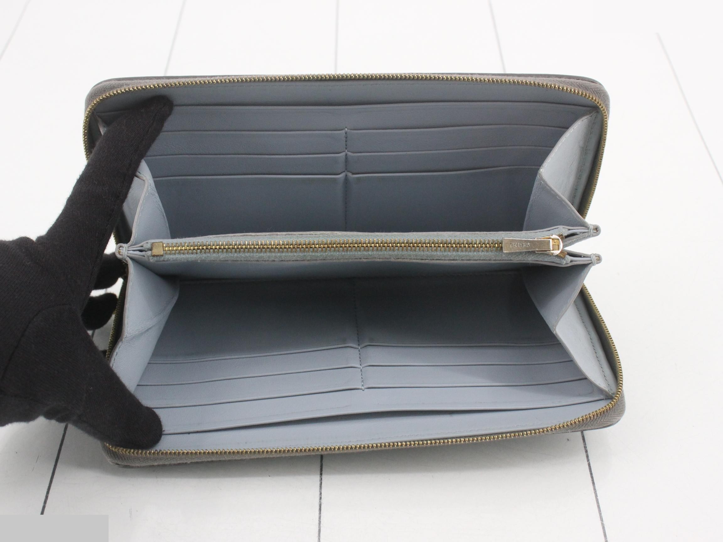 Leather round zipper long wallet — view 4
