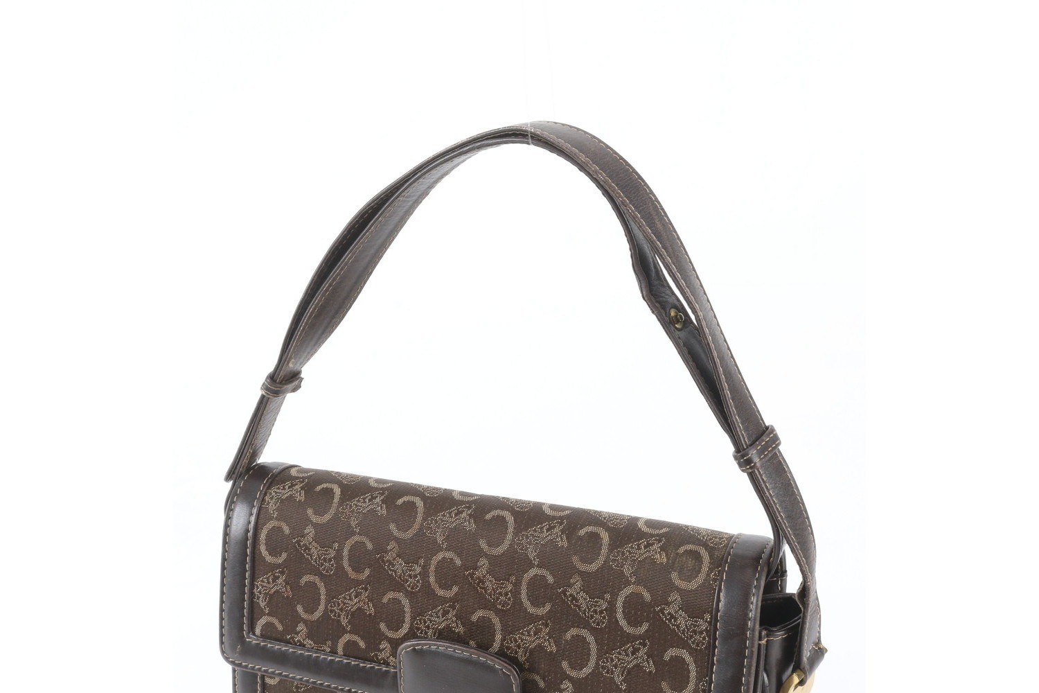 Sulky Carriage Hardware Leather Canvas 2-Way Shoulder Bag — view 2