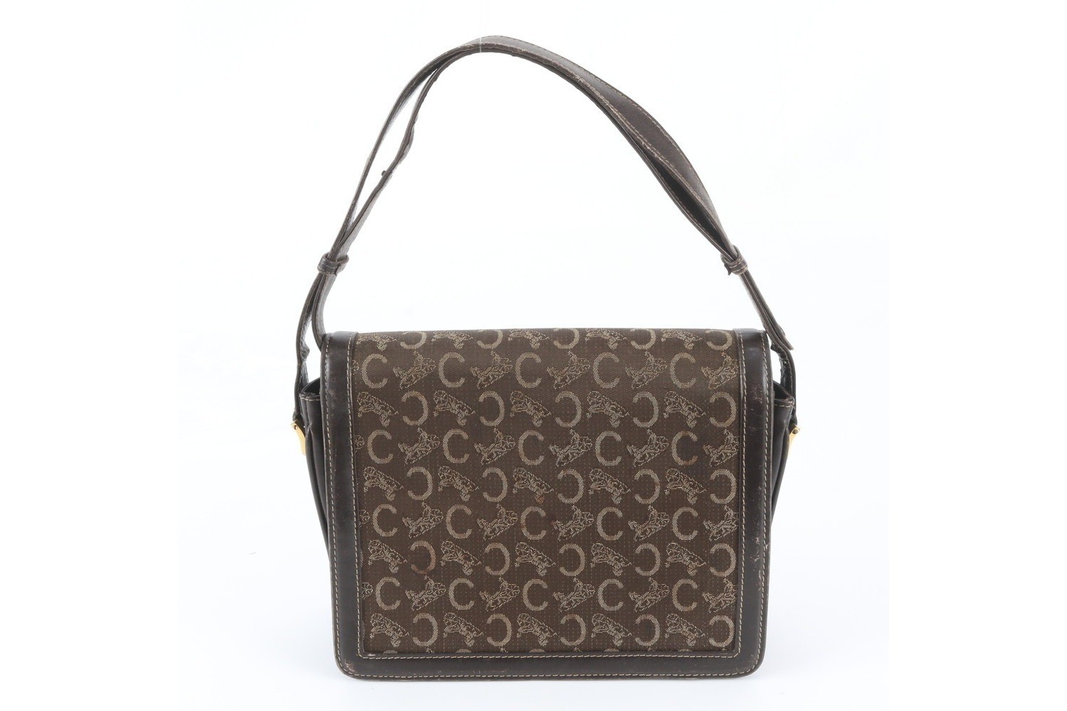 Sulky Carriage Hardware Leather Canvas 2-Way Shoulder Bag — view 3