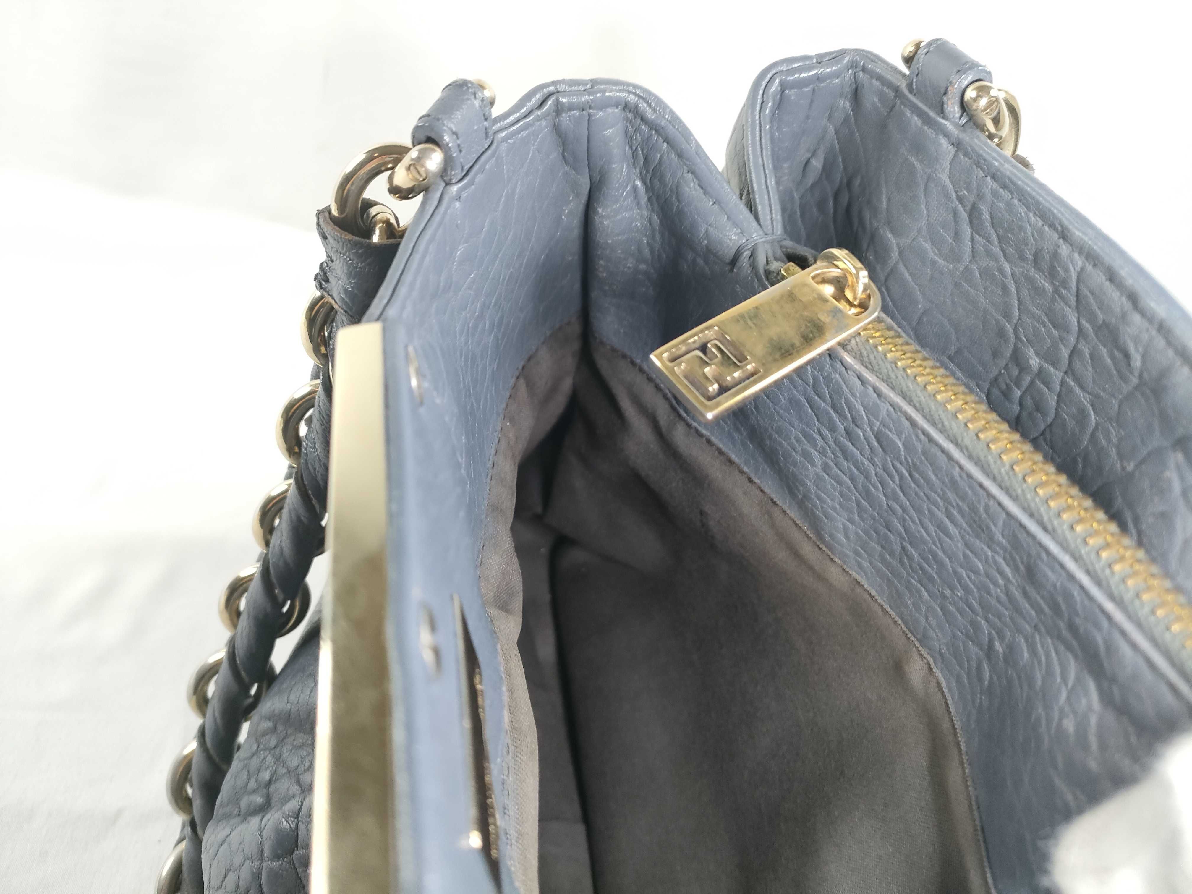 Mia Grained Leather Braided Chain One-Shoulder Handbag — view 10