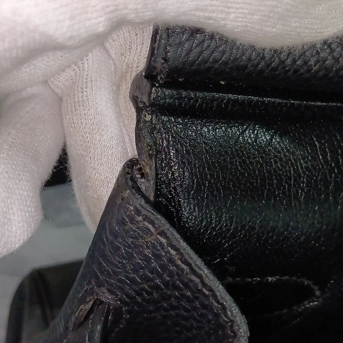 [Individually packaged] Hermes Birkin 30 Letournée Togo Black Gold Hardware C: 1999 Handle edges have been repaired by an aftermarket company — view 14