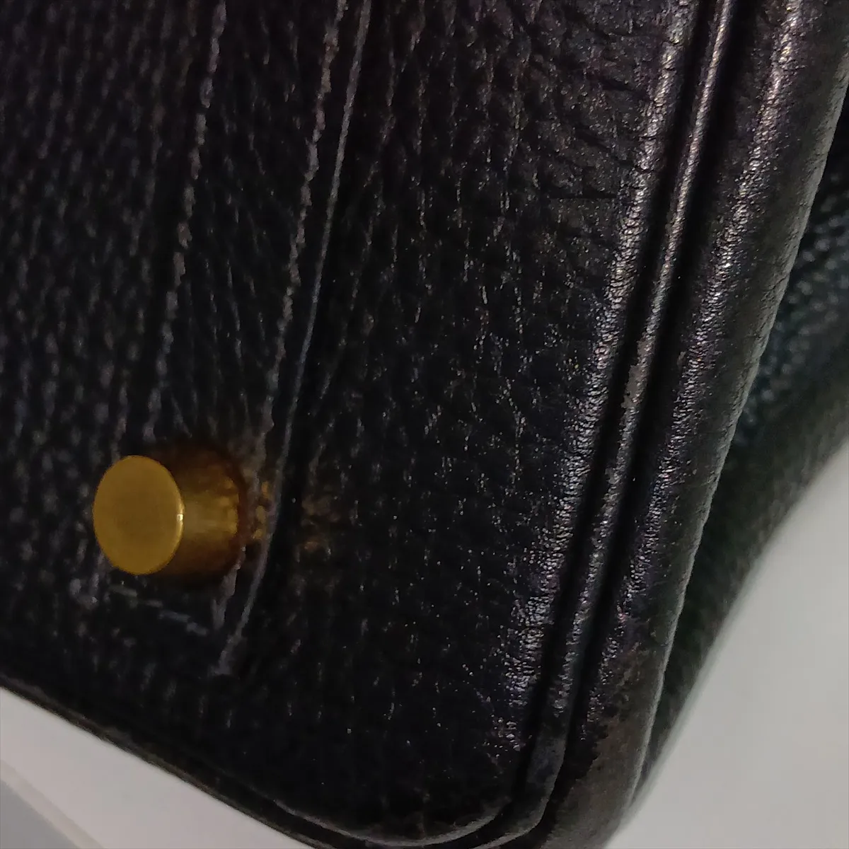 [Individually packaged] Hermes Birkin 30 Letournée Togo Black Gold Hardware C: 1999 Handle edges have been repaired by an aftermarket company — view 15