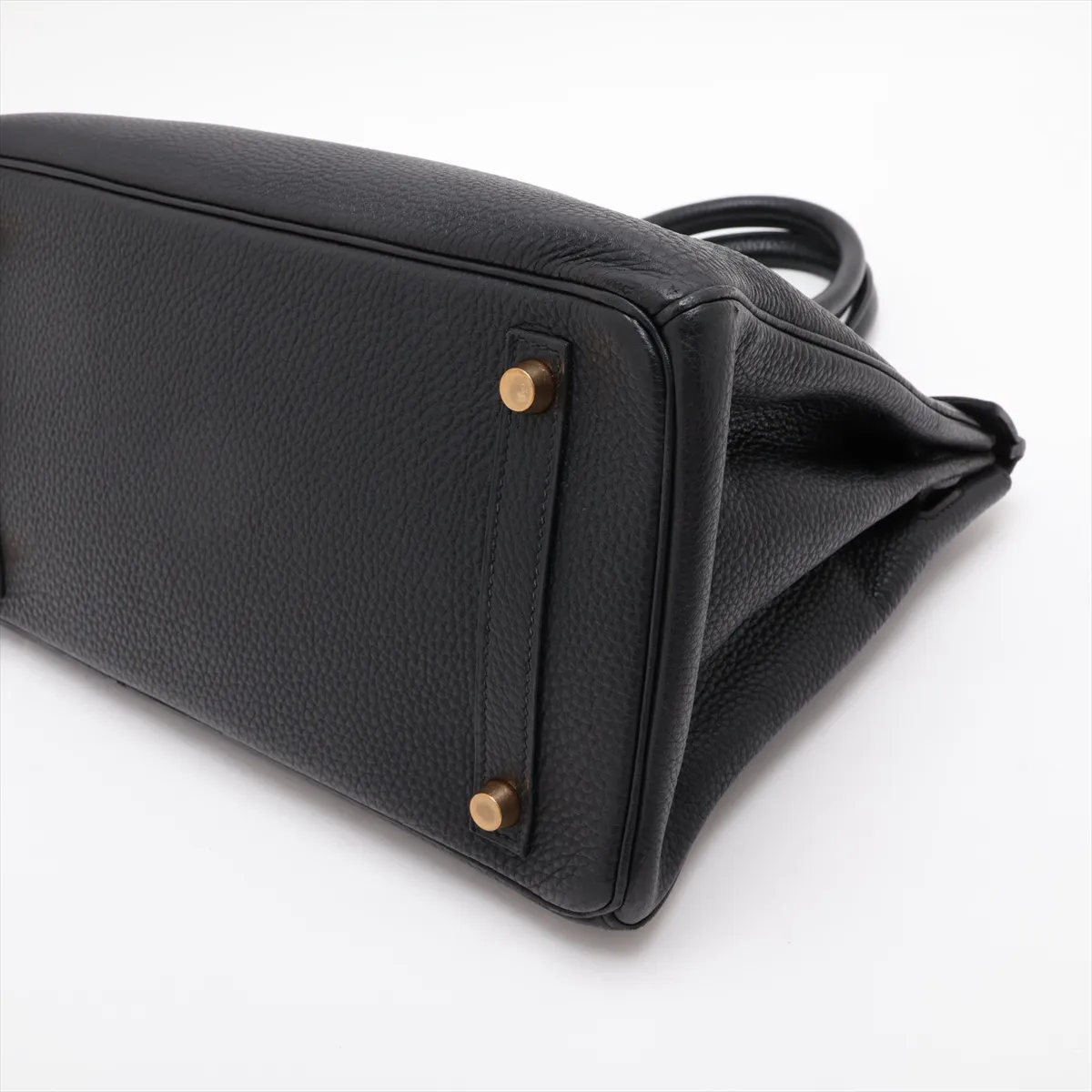 [Individually packaged] Hermes Birkin 30 Letournée Togo Black Gold Hardware C: 1999 Handle edges have been repaired by an aftermarket company — view 3