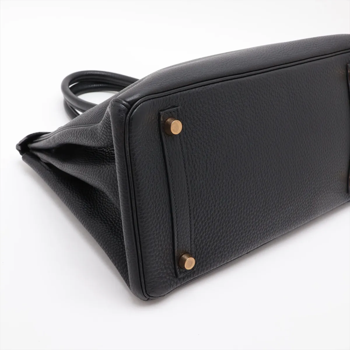 [Individually packaged] Hermes Birkin 30 Letournée Togo Black Gold Hardware C: 1999 Handle edges have been repaired by an aftermarket company — view 4