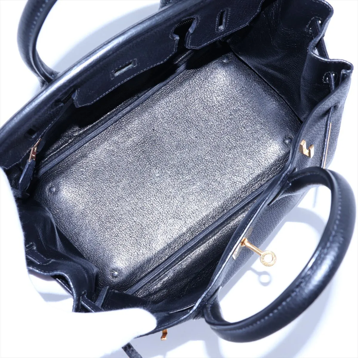 [Individually packaged] Hermes Birkin 30 Letournée Togo Black Gold Hardware C: 1999 Handle edges have been repaired by an aftermarket company — view 7