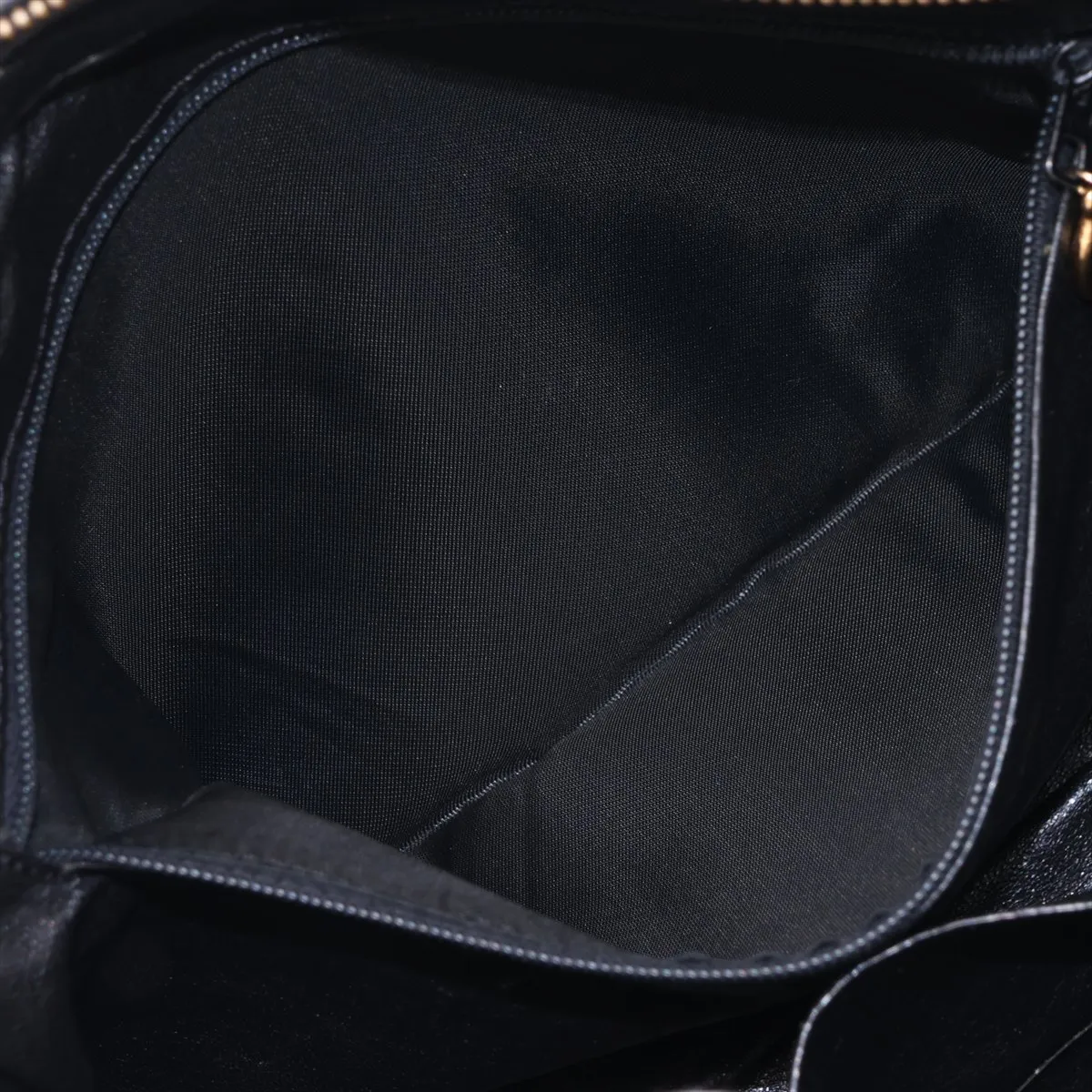 Matelassé Lambskin Chain Shoulder Bag, Black with Gold Hardware — view 8