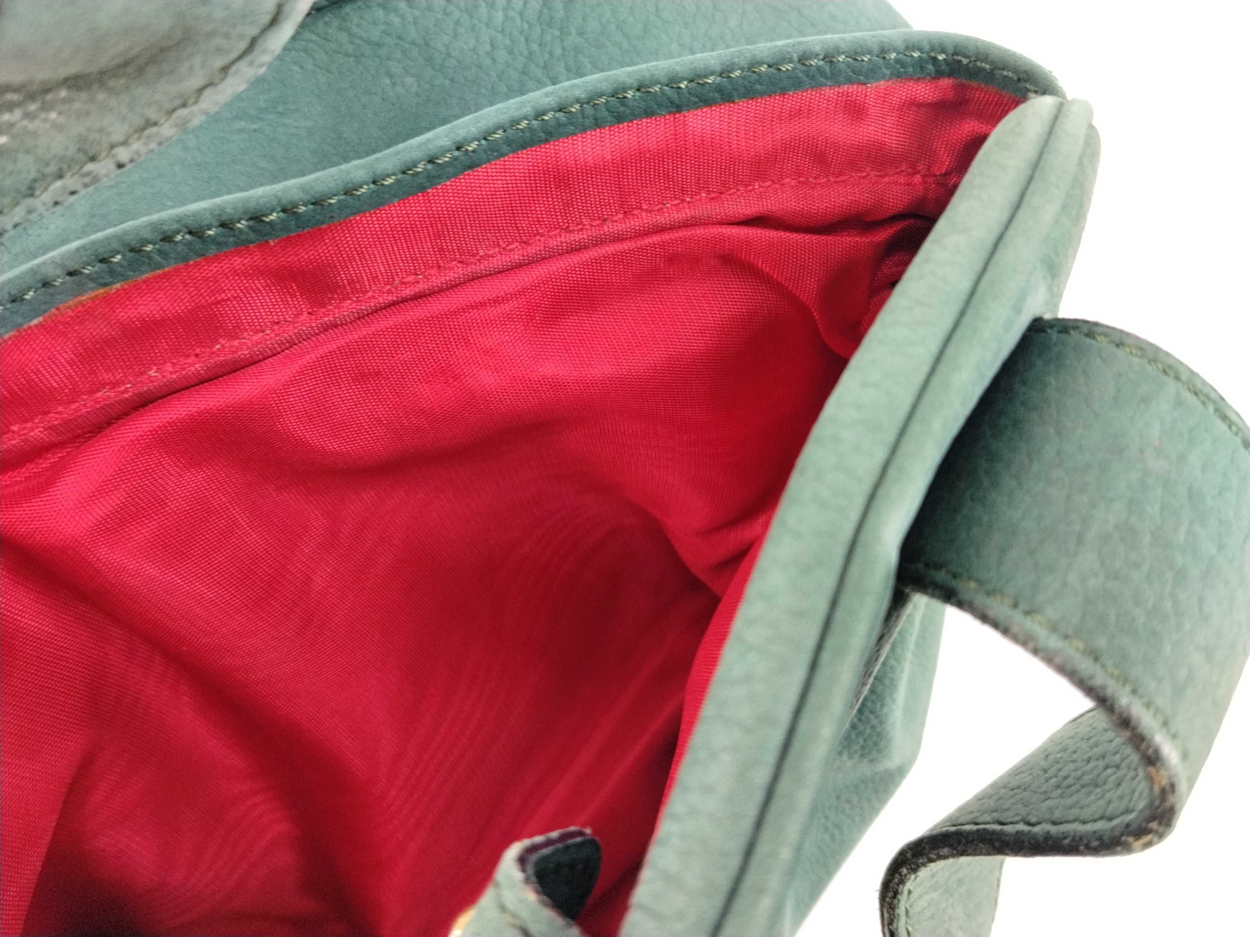 Suede Handbag with Circle Hardware, Green Handbag — view 13
