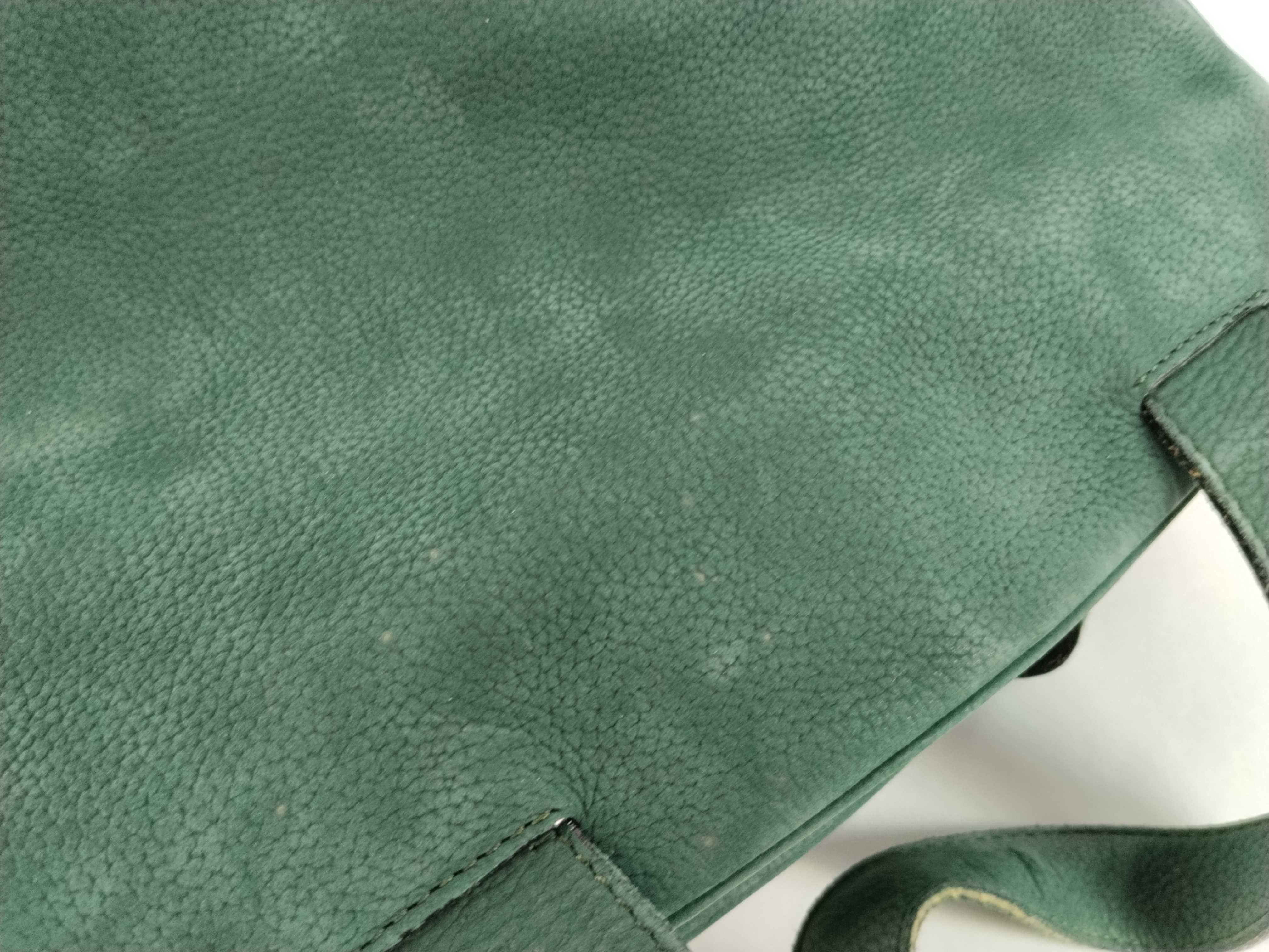 Suede Handbag with Circle Hardware, Green Handbag — view 14