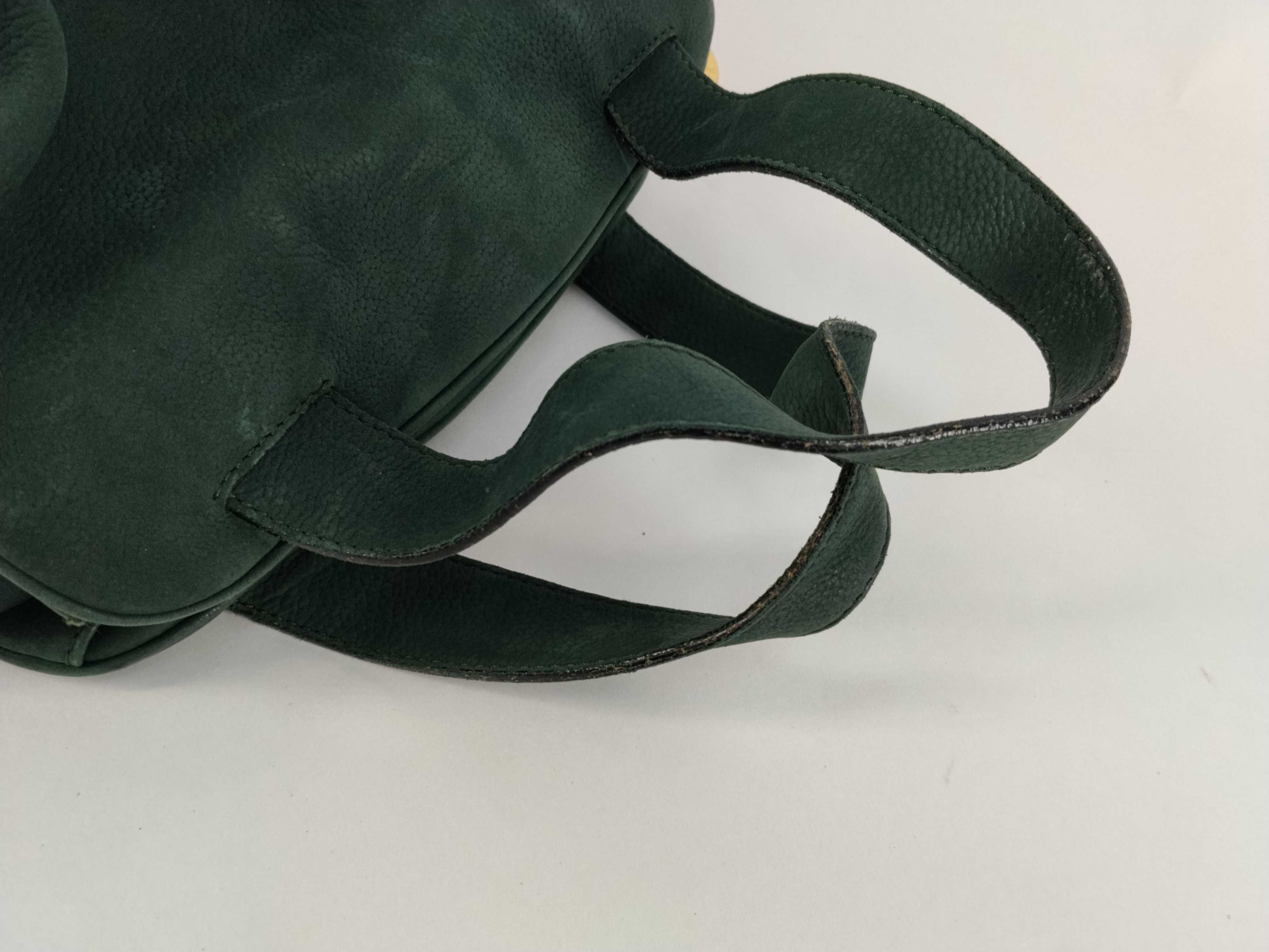 Suede Handbag with Circle Hardware, Green Handbag — view 3