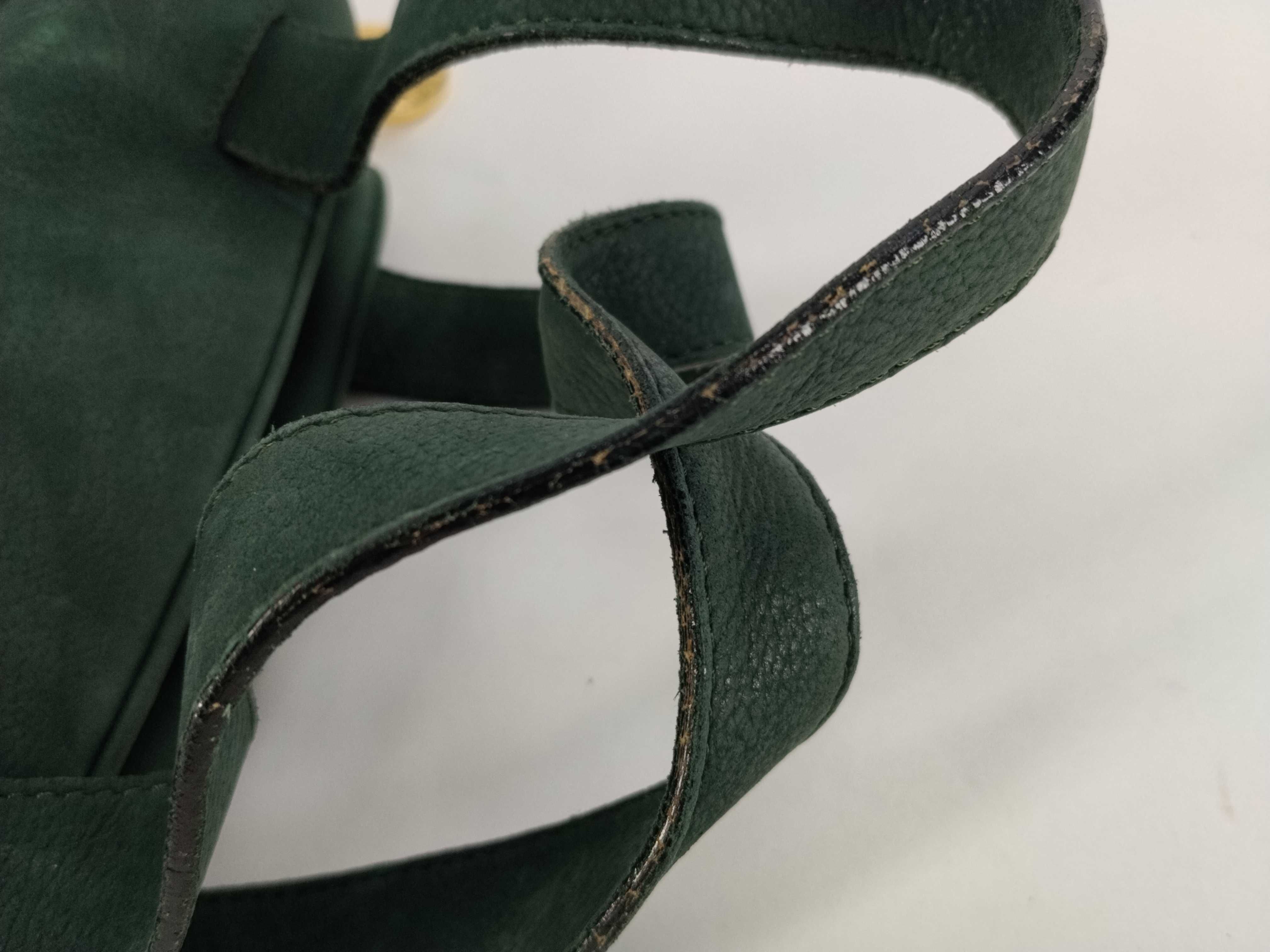 Suede Handbag with Circle Hardware, Green Handbag — view 4