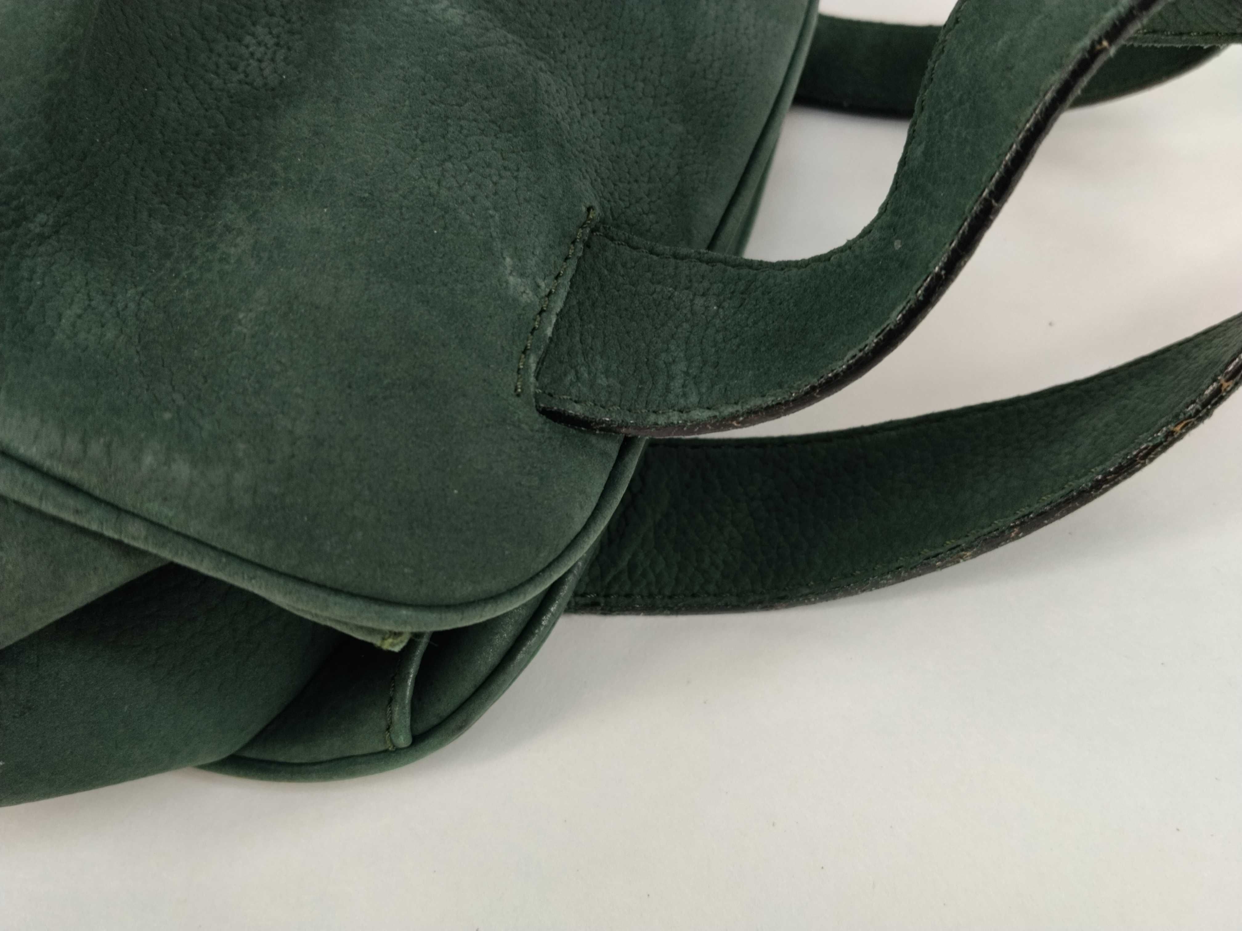 Suede Handbag with Circle Hardware, Green Handbag — view 5