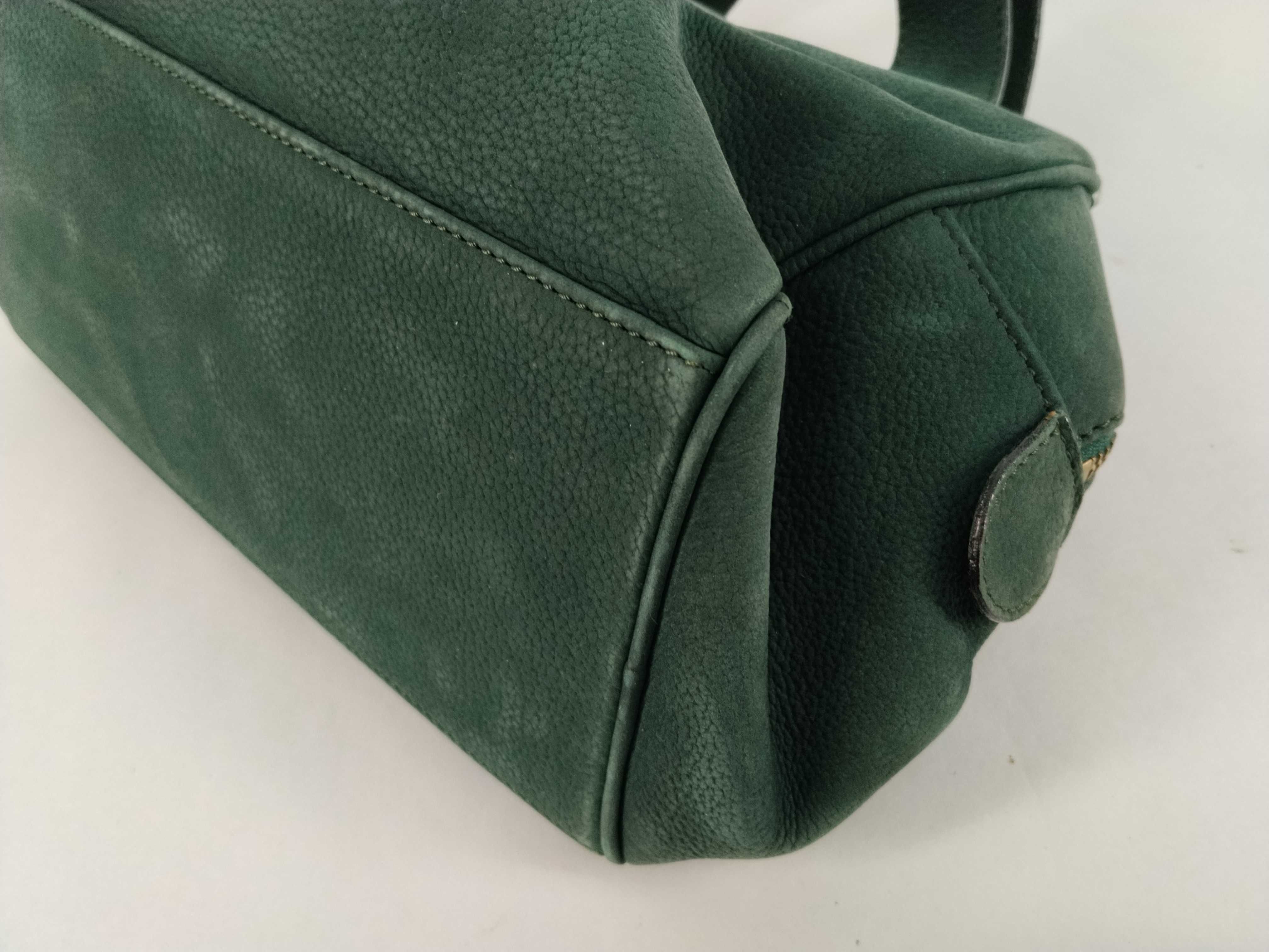 Suede Handbag with Circle Hardware, Green Handbag — view 6