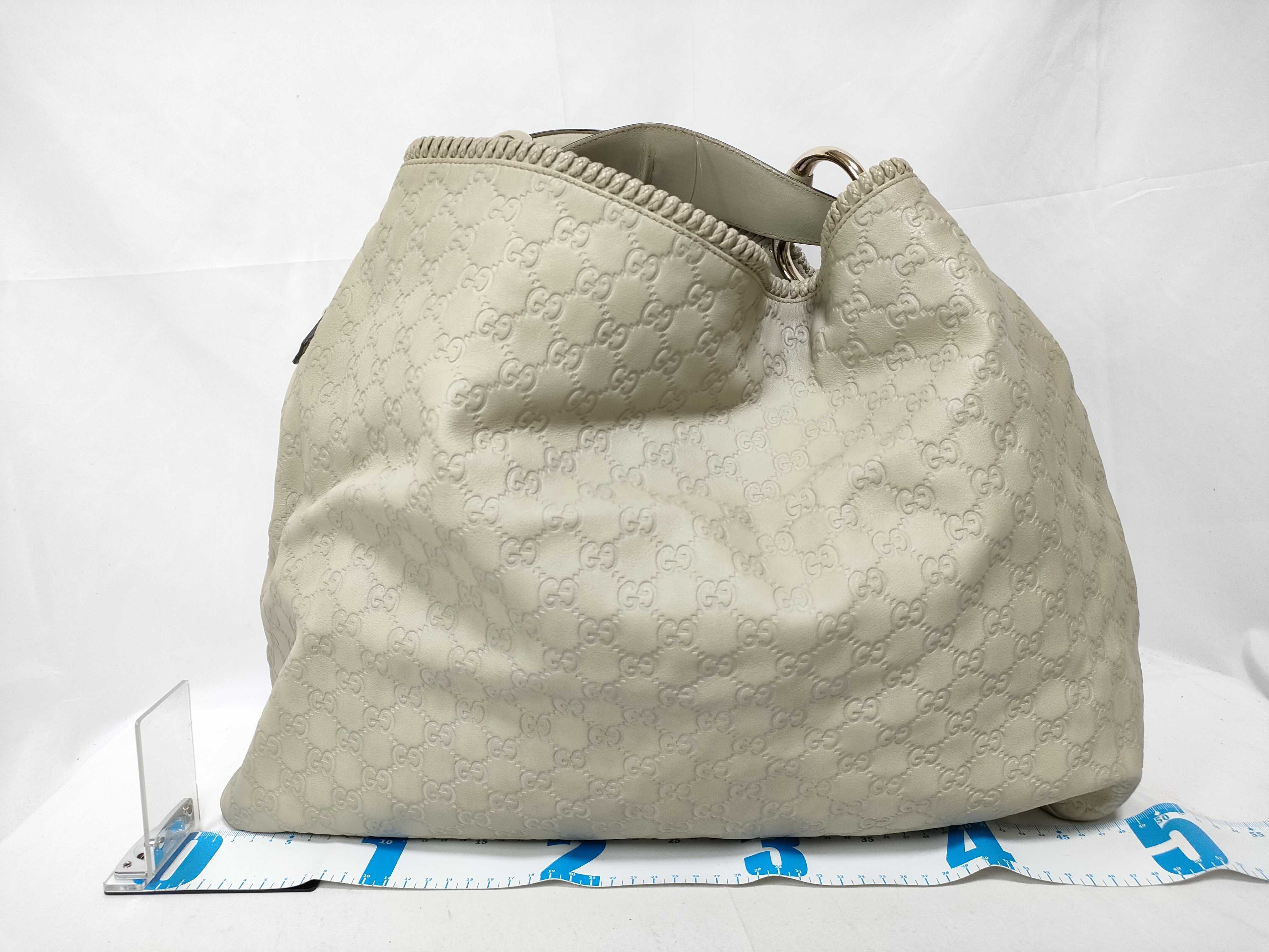 White Leather Large Hobo Shoulder Bag — view 2
