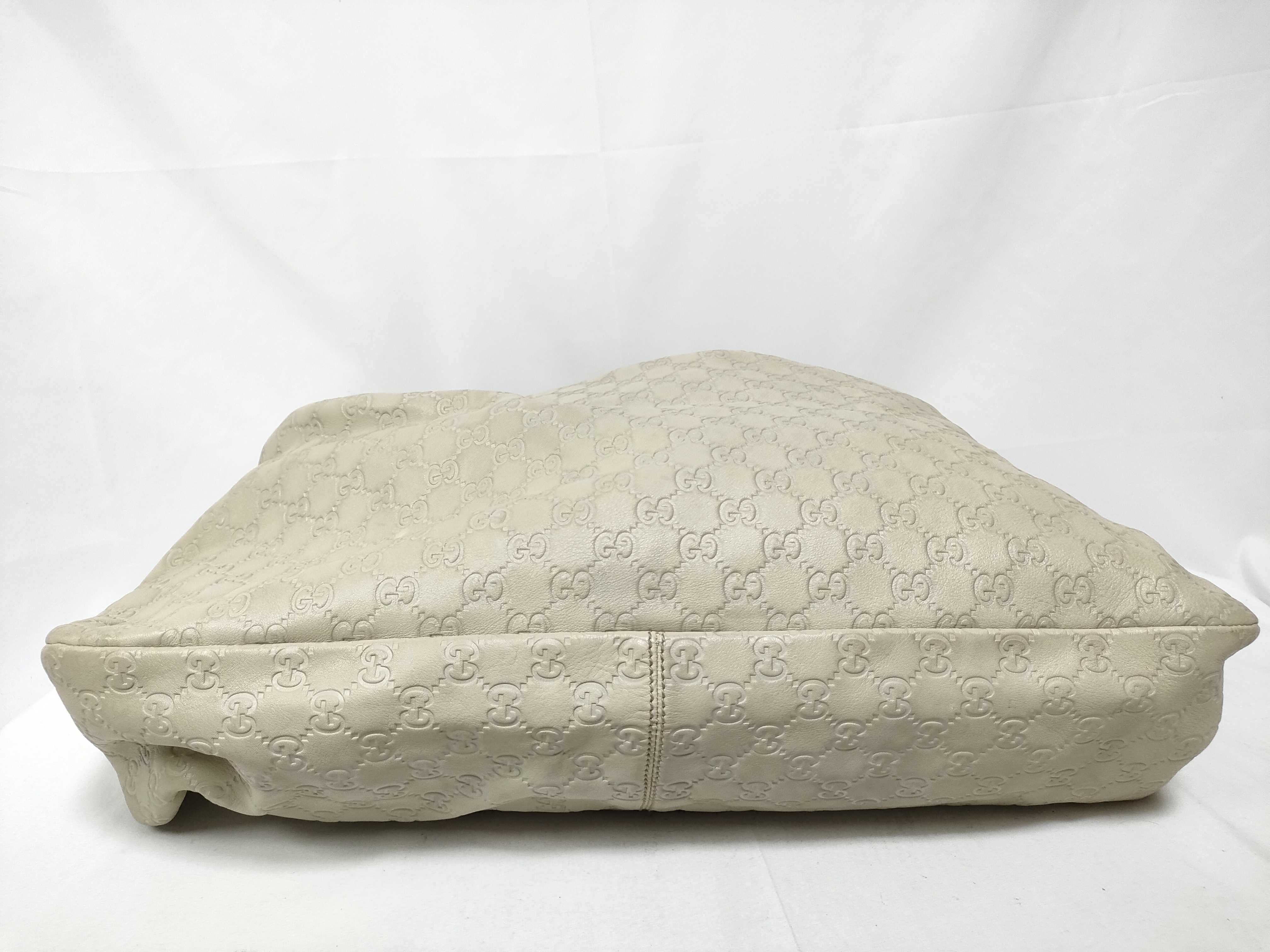 White Leather Large Hobo Shoulder Bag — view 3