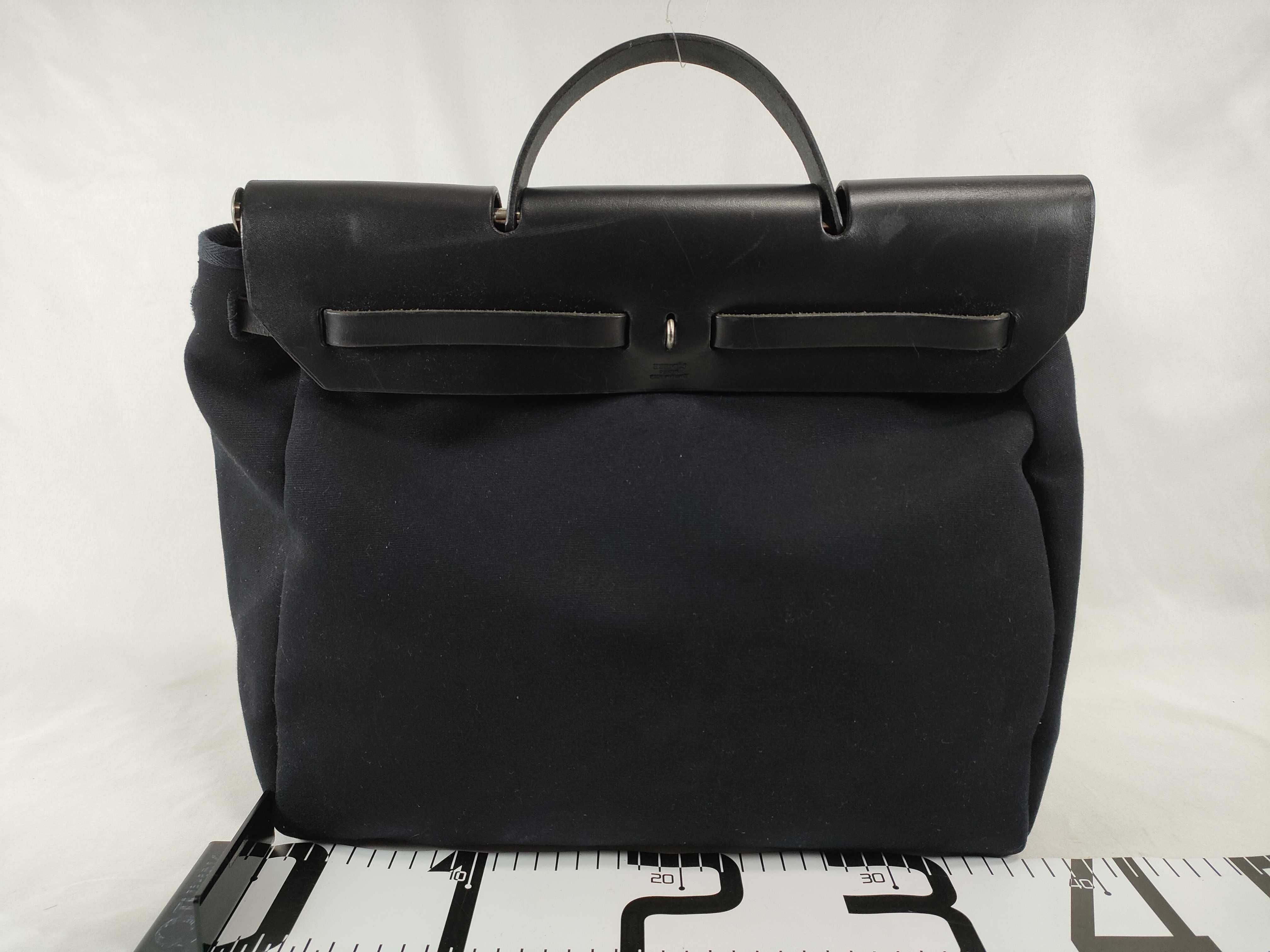 Herline Herbag MM Toile Officier x Vache Hunter Black Silver Hardware C: 1999 Handbag — view 2