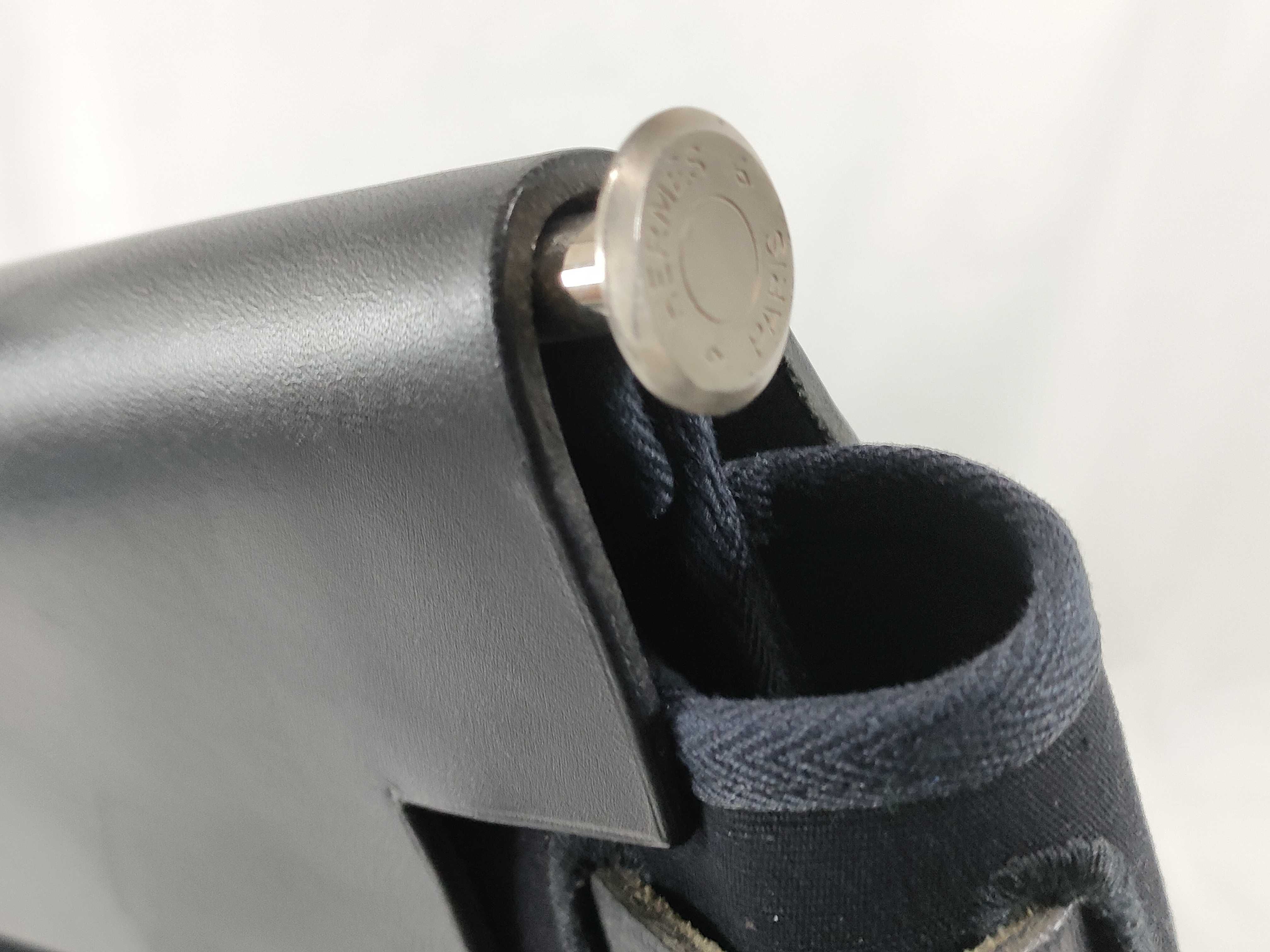 Herline Herbag MM Toile Officier x Vache Hunter Black Silver Hardware C: 1999 Handbag — view 14