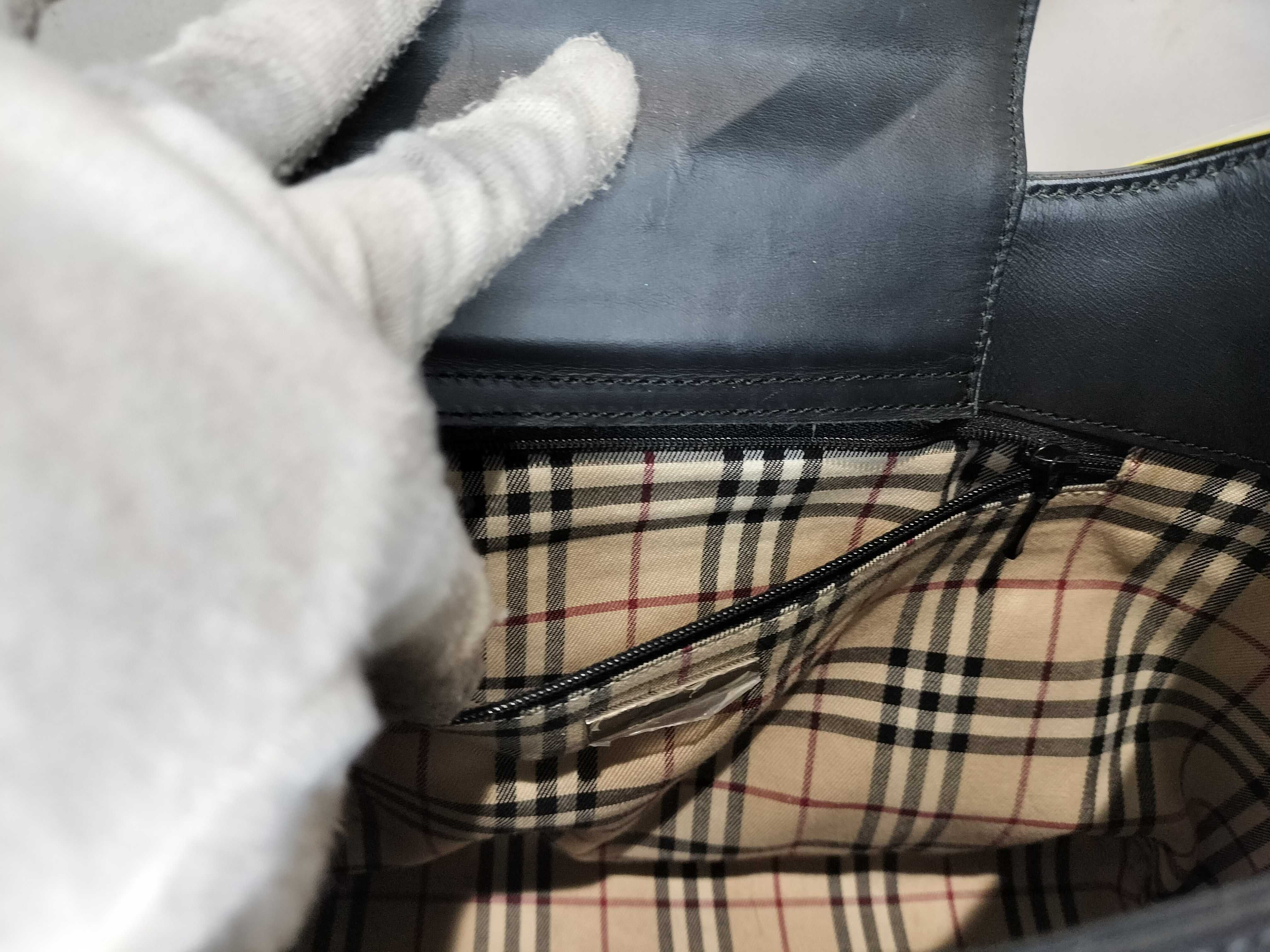 Leather/Check One-Shoulder Handbag — view 10