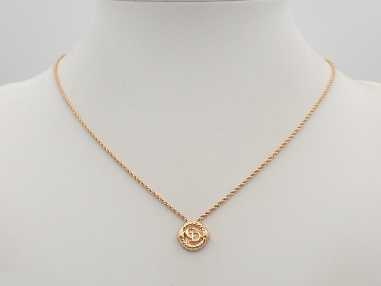 CD logo gold necklace, chain approximately 45cm — view 3