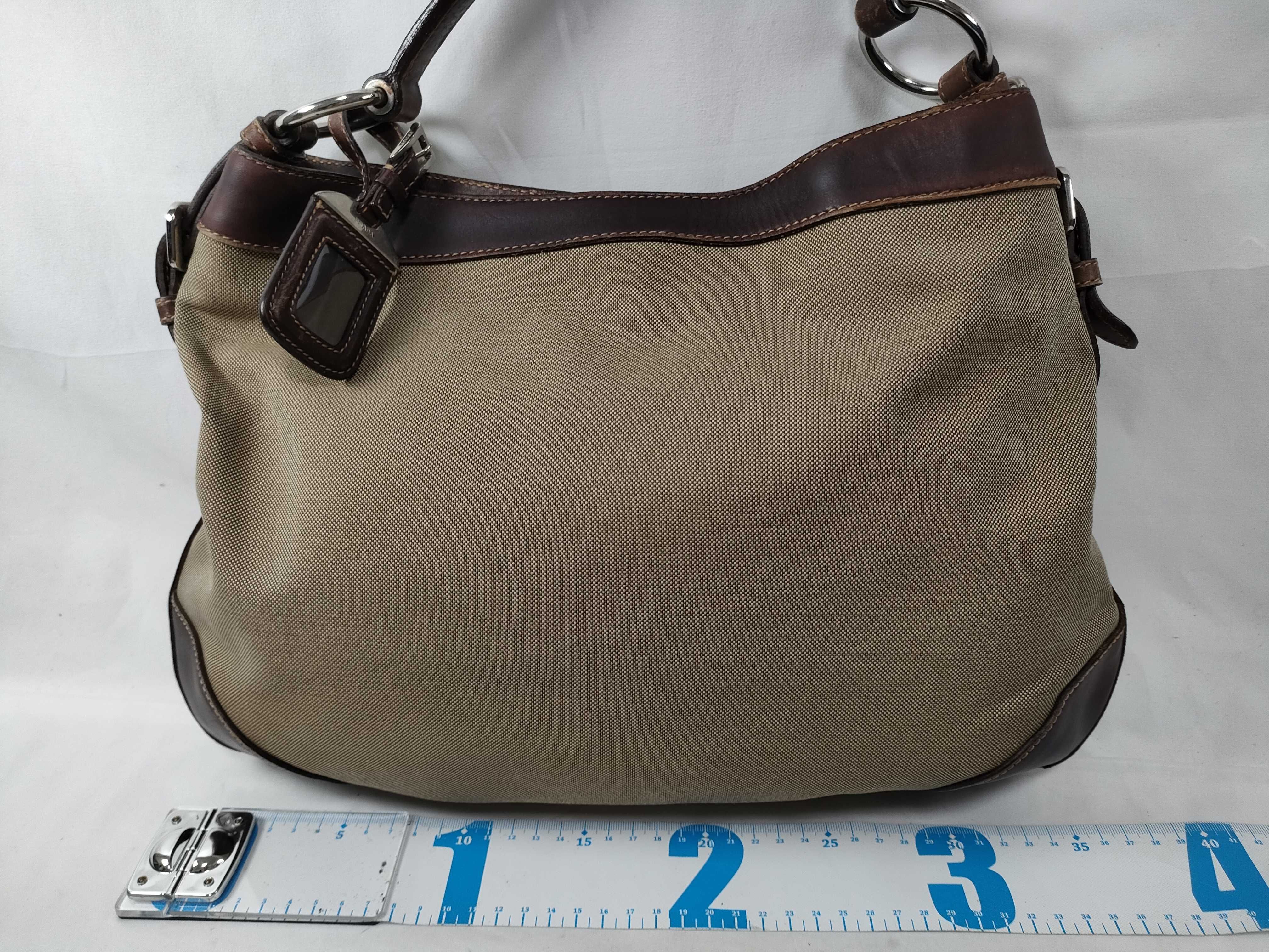 logo jacquard canvas shoulder bag/handbag — view 2