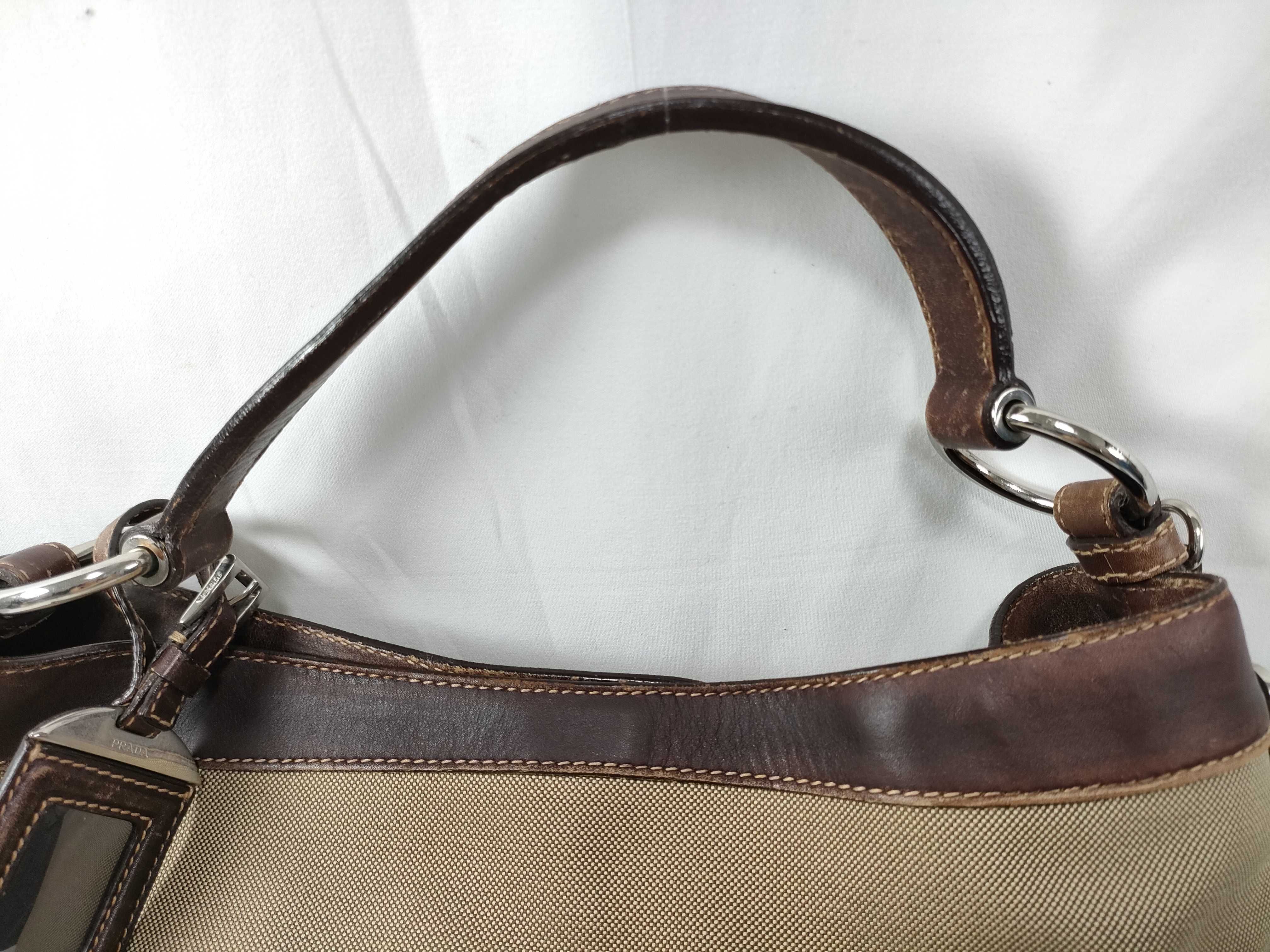 logo jacquard canvas shoulder bag/handbag — view 3